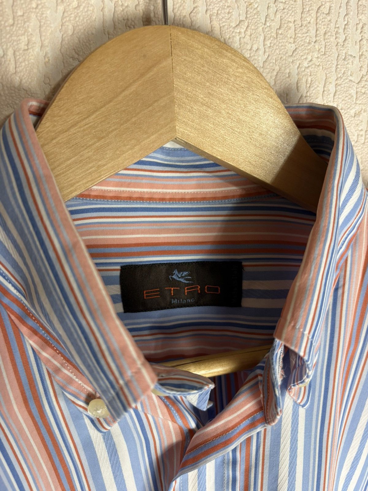 Etro Etro Milano Men's Multicolor Striped Shirt Short Sleeve Size US M / EU 48-50 / 2 - 2 Thumbnail