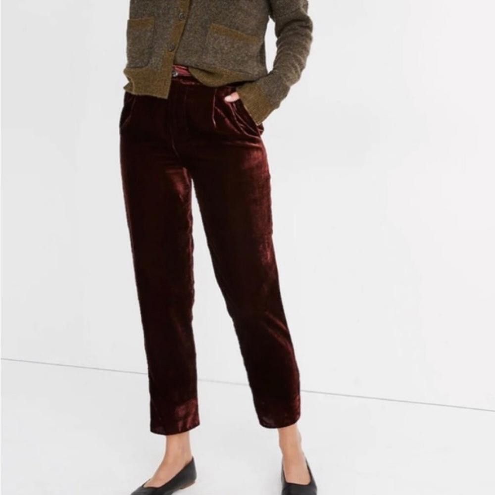 Madewell Madewell l Velvet Tapered Pleat Pull On Pants XS Size 26" / US 2 / IT 38 - 10 Thumbnail