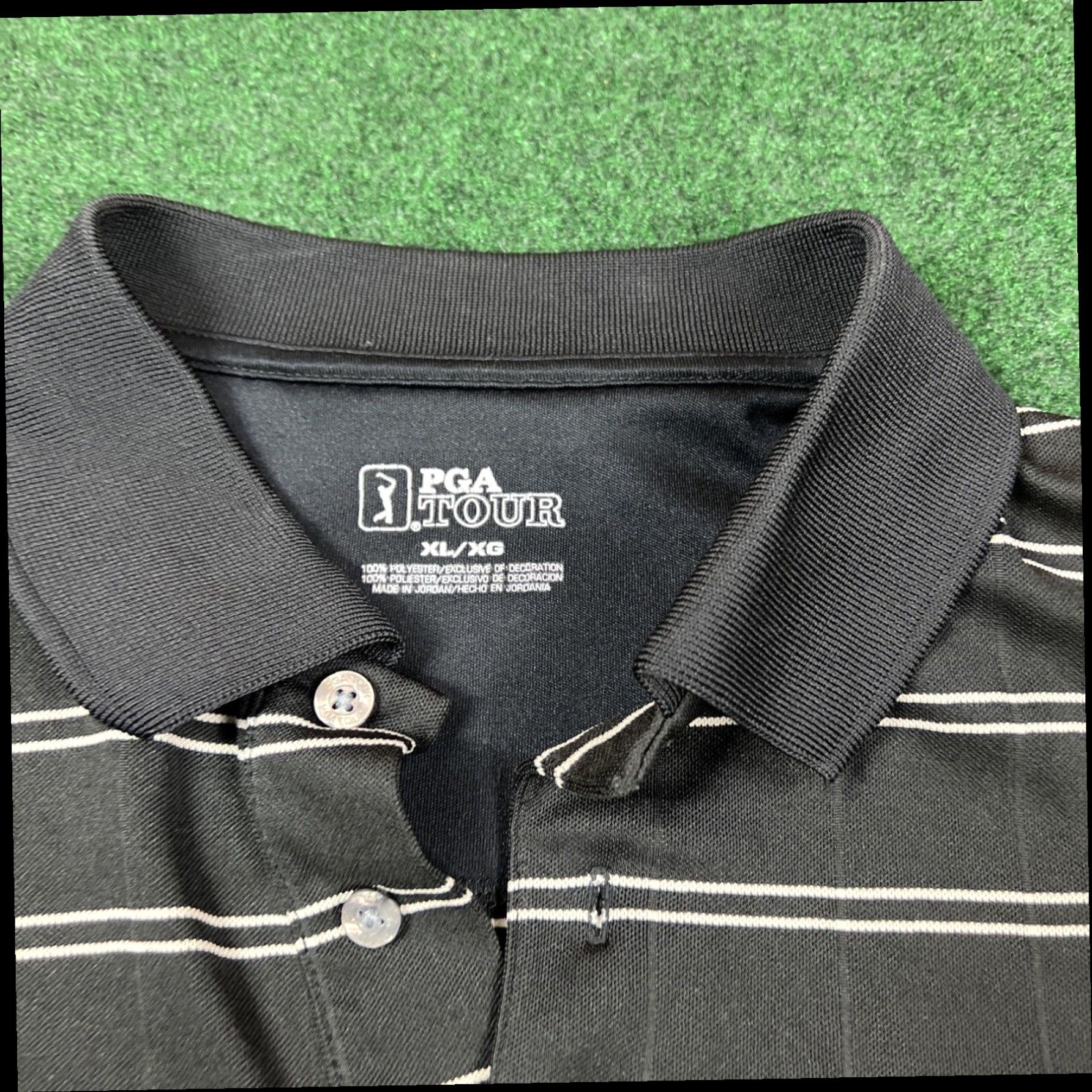 PGA Tour PGA Tour men's golf polo shirt Size XL White Black Stripes Size US XL / EU 56 / 4 - 4 Thumbnail