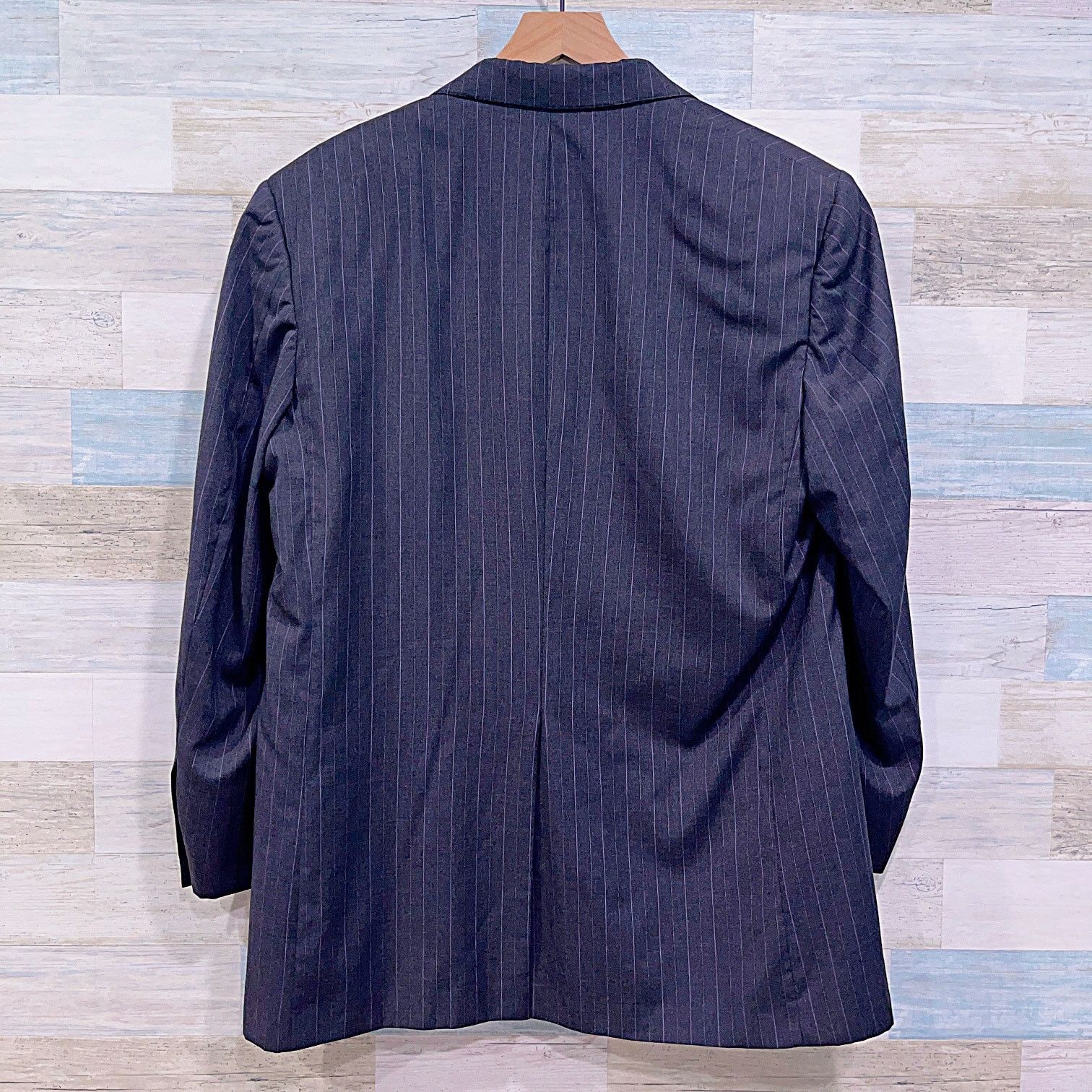 Southwick Southwick Bespoke Striped 3 Button Suit Gray Wool 44R 36x31 Size 44R - 6 Thumbnail