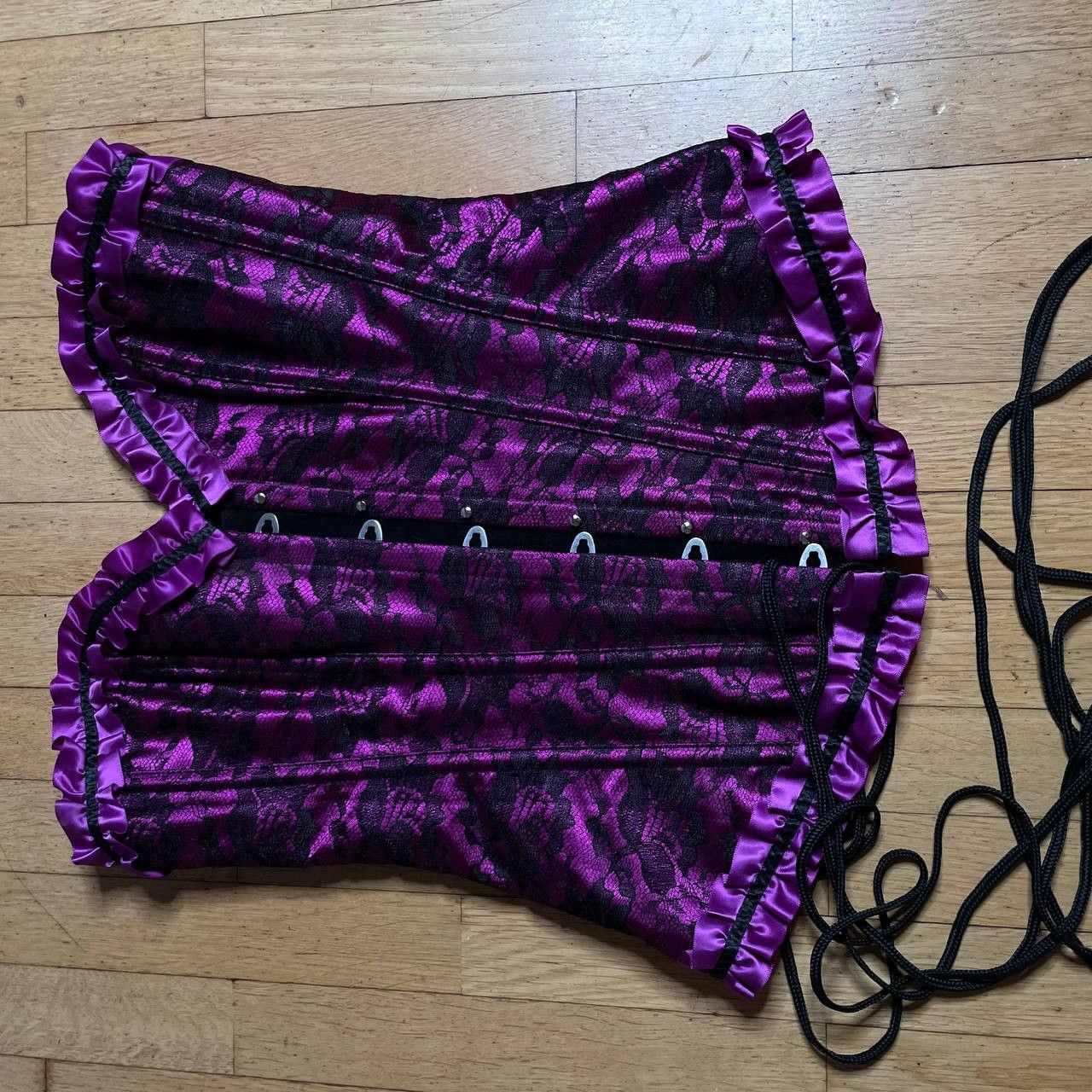 Other Satin Corset by POIZEN INDUSTRIAL lace and a ribbon Size ONE SIZE - 2 Thumbnail