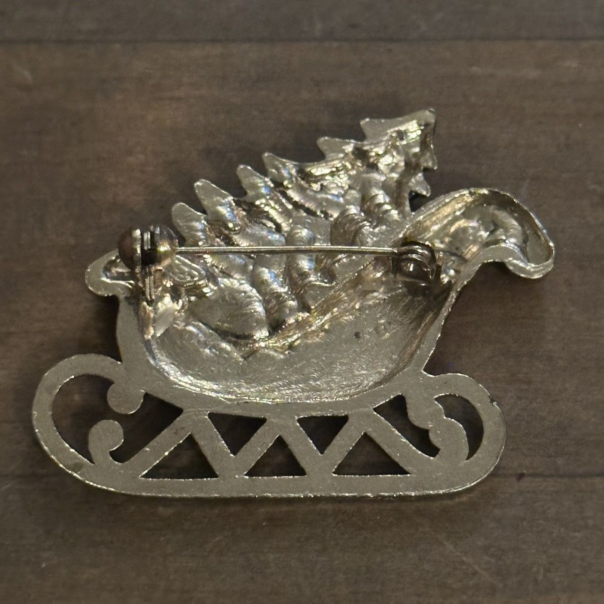 Vintage Vintage sleigh and Christmas tree brooch Size ONE SIZE - 3 Thumbnail