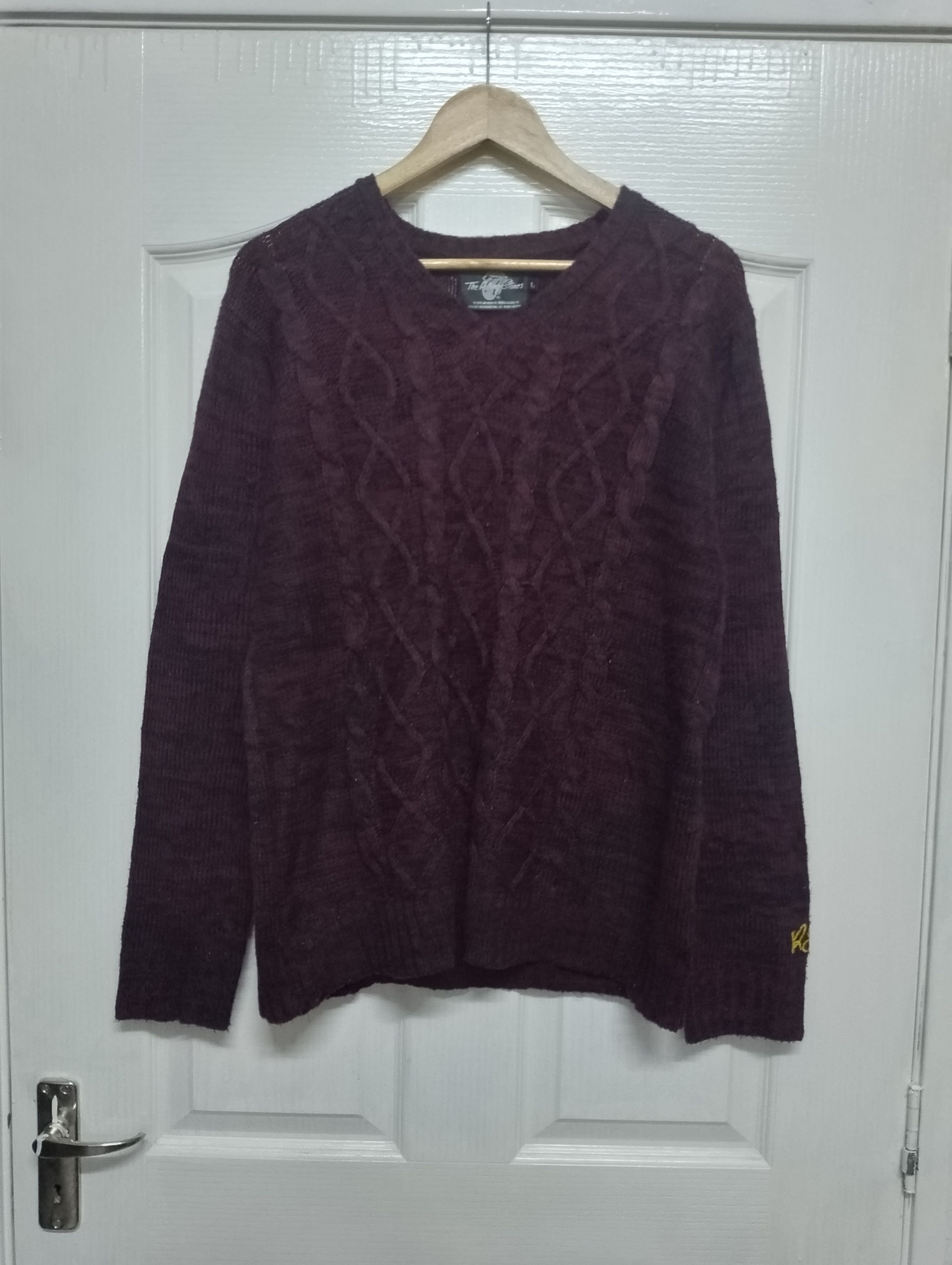 Band Tees ROLLING STONES Cable Knitwear Backhit Big Logo Size US L / EU 52-54 / 3 - 5 Thumbnail