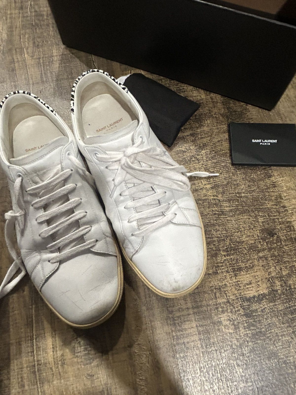 image of Saint Laurent Paris Saint Laurent Tennis Shoes in White, Men's (Size 9)