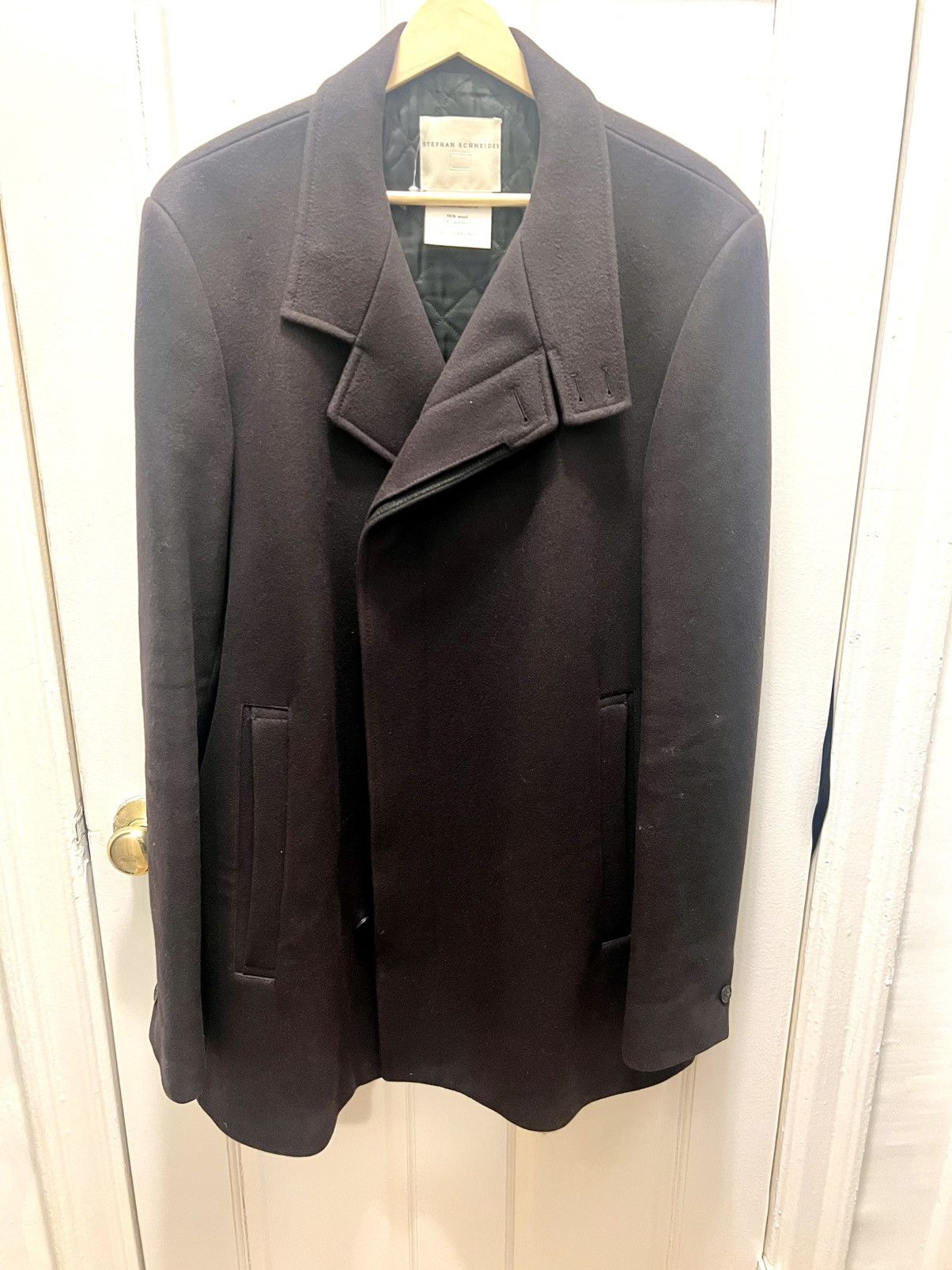 Luxe F/W22 $1120 Wool/Cashmere Modern Peacoat