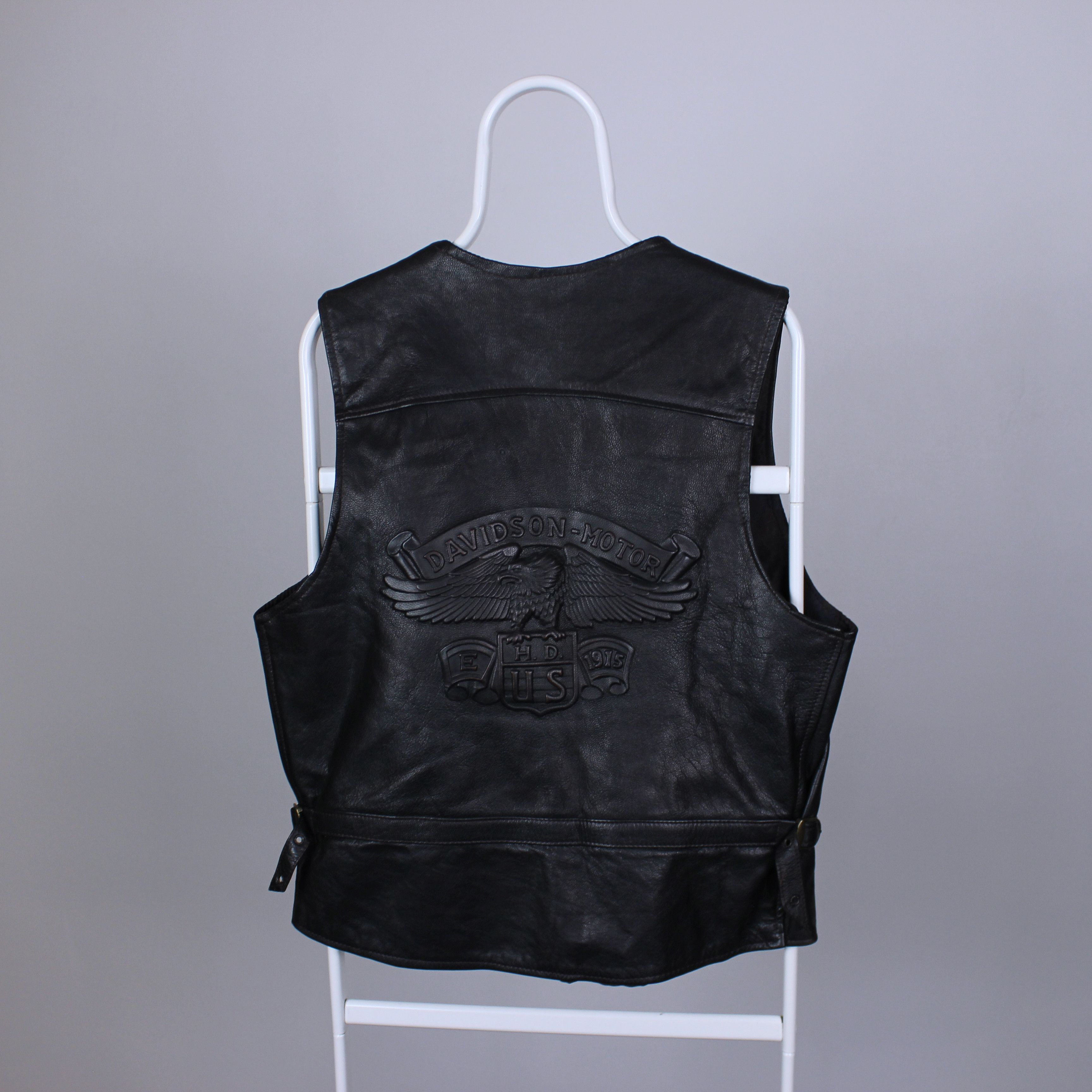 Band Tees Vintage leather vest Davidson Motor HD USA M L Size US L / EU 52-54 / 3 - 1 Thumbnail