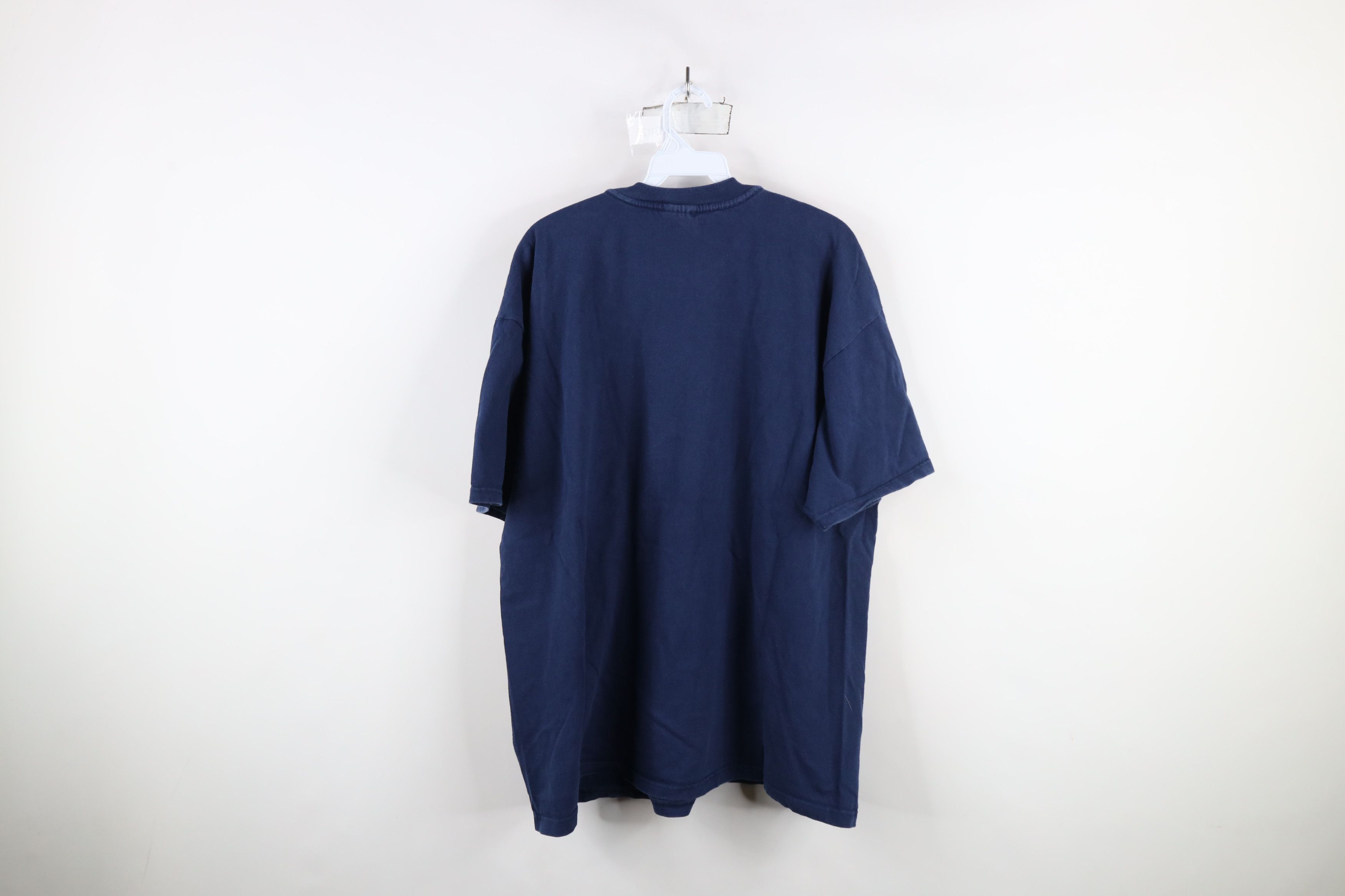Hanes × Vintage Vintage 90s Hanes Beefy Cotton Pocket T-Shirt Navy Blue Size US XXL / EU 58 / 5 - 10 Thumbnail