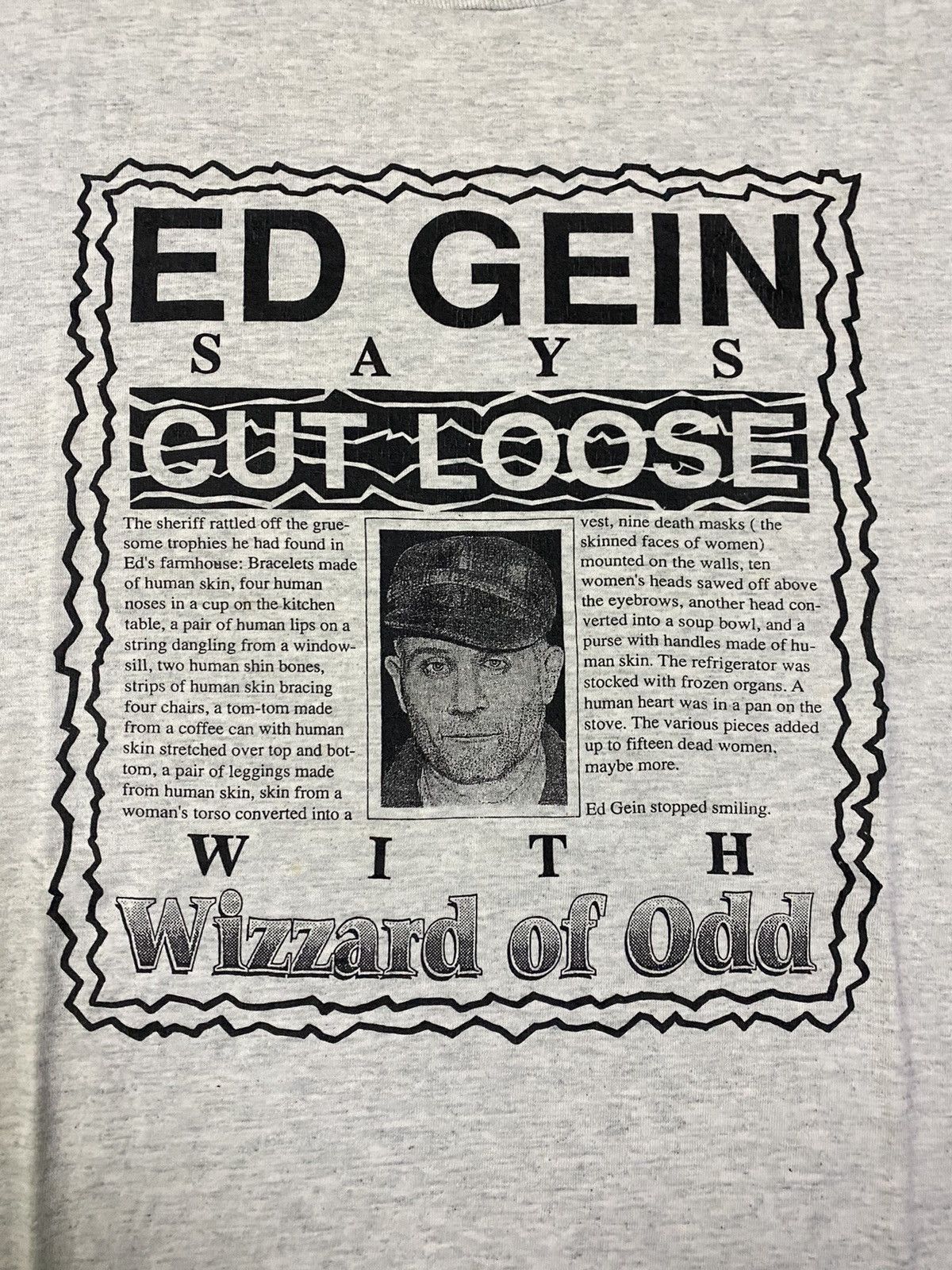 Vintage Vintage 80s Ed Gein Serial Killer T-Shirt Size US XXL / EU 58 / 5 - 6 Thumbnail