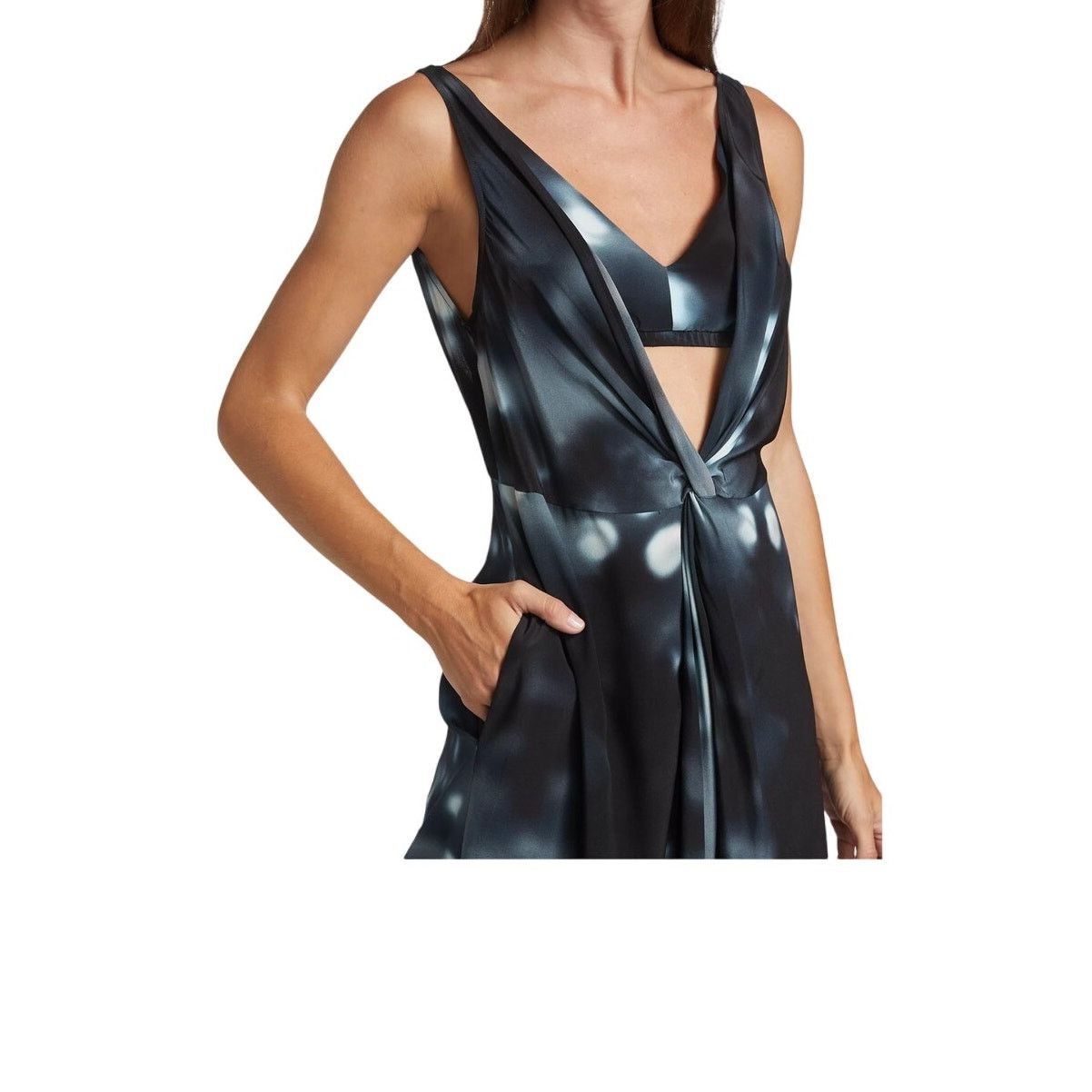 Deveaux DEVEAUX NEW YORK | Renada Twist Front Midi Dress Silk | Sz.6 Size M / US 6-8 / IT 42-44 - 13 Thumbnail