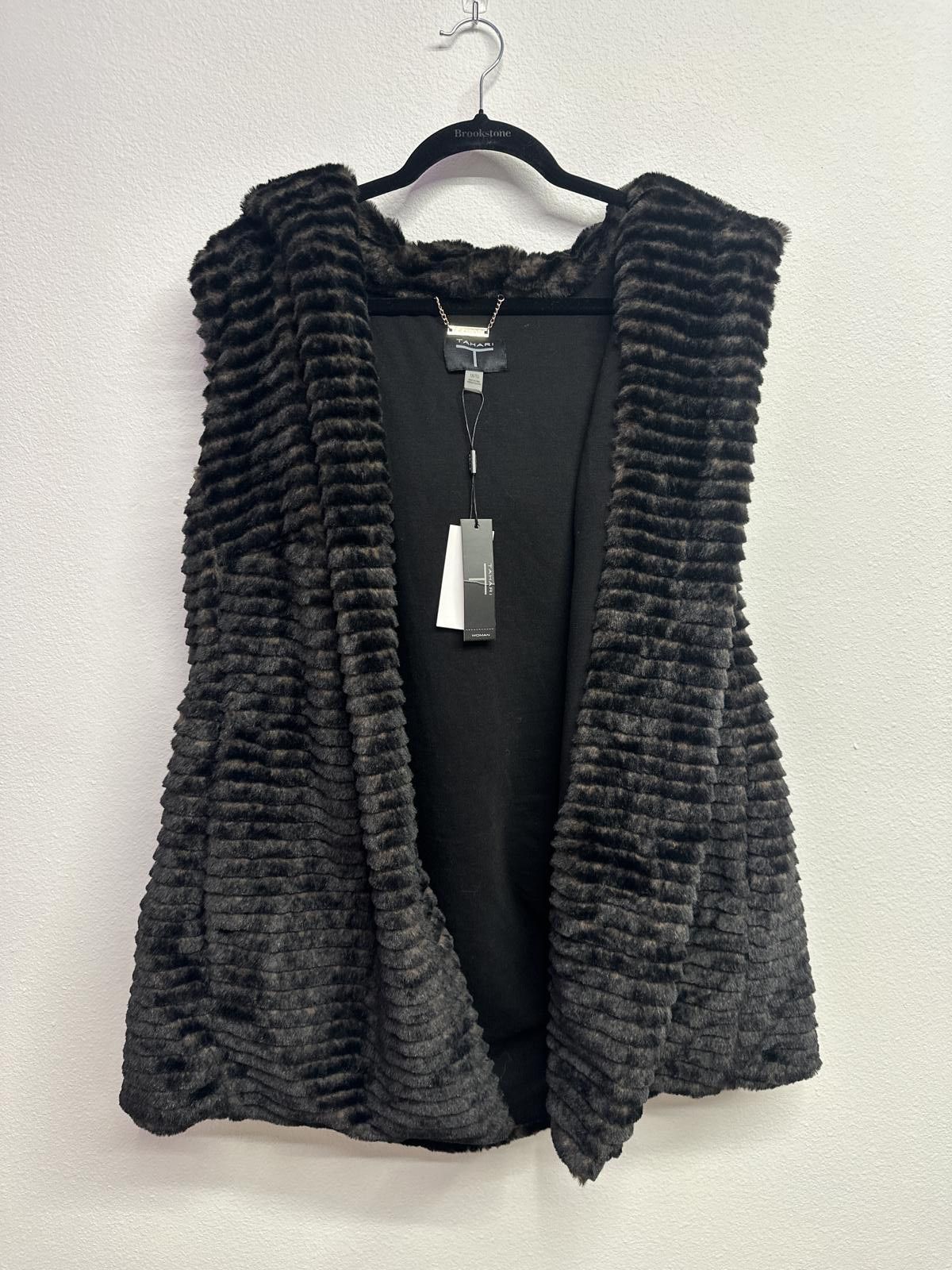 Elie Tahari Tahari 1XTG Faux Fur Vest Brown Combo Size XL / US 12-14 / IT 48-50 - 1 Thumbnail