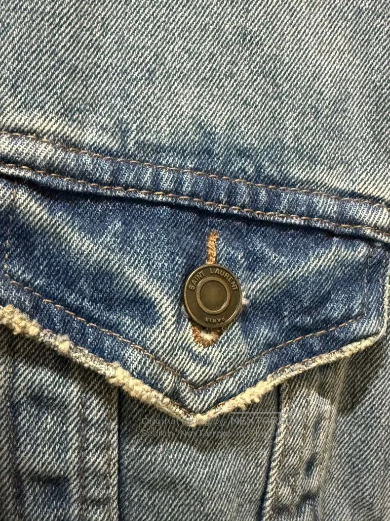 Saint Laurent Paris YSL SLP Denim Jacket with Palm Badge. Size US M / EU 48-50 / 2 - 7 Thumbnail
