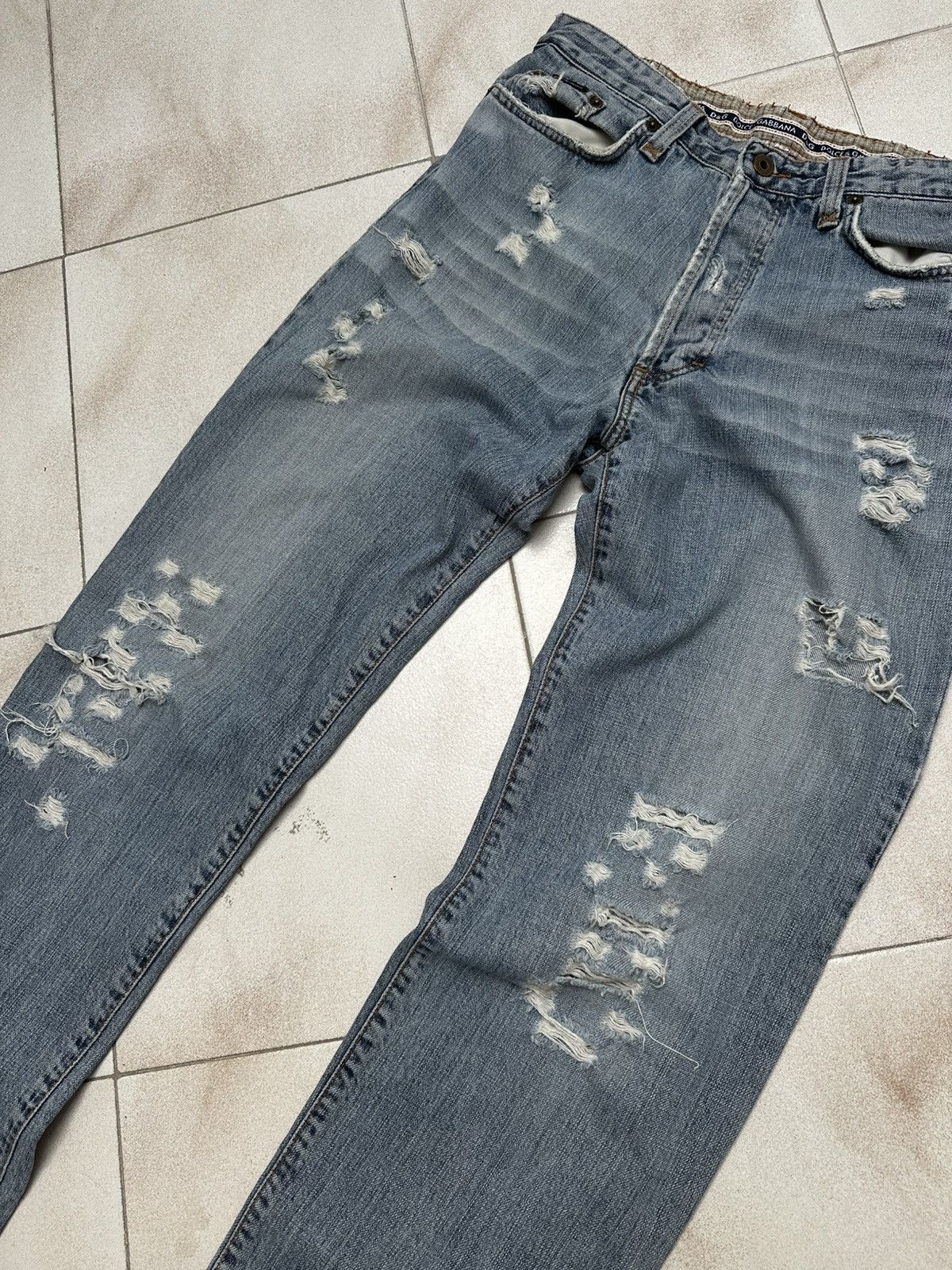Dolce & Gabbana D&G Distressed Archive Jeans — Grunge Y2K Style Size US 33 - 2 Thumbnail