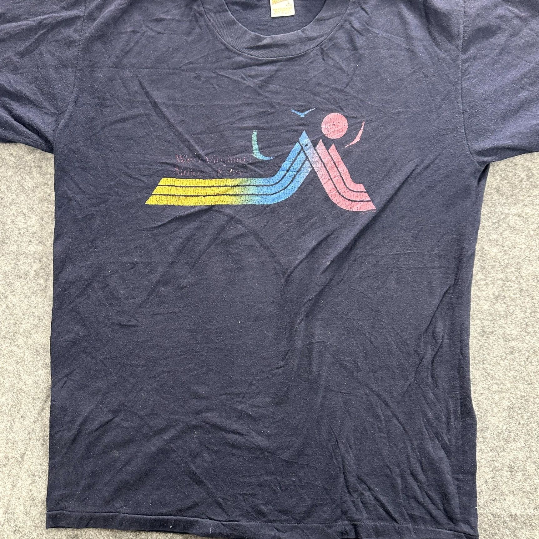 Vintage VINTAGE West Virginia Almost Heaven Shirt Mens L Blue 80s Sportswear USA Tee Size US L / EU 52-54 / 3 - 3 Thumbnail