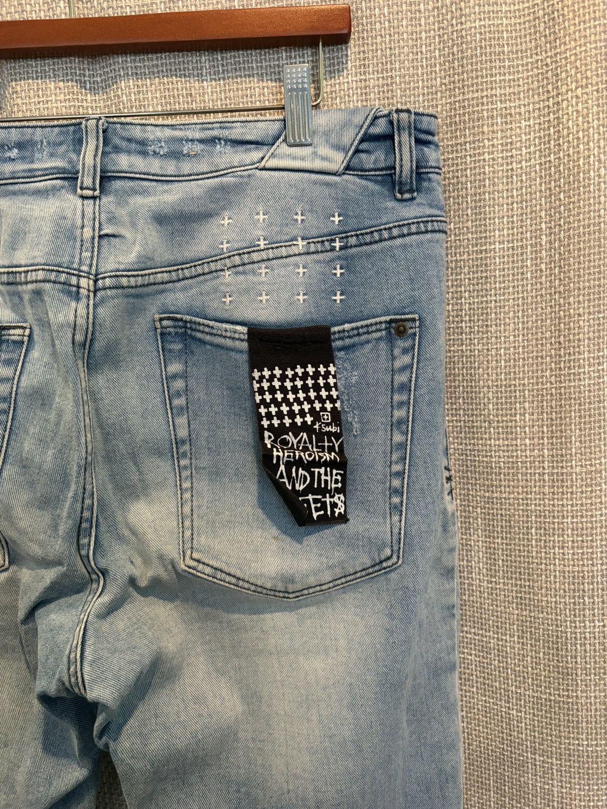Ksubi Ksubi Chitch Philly Blue Lightwashed Distressed Crash Denim Size US 34 / EU 50 - 5 Thumbnail