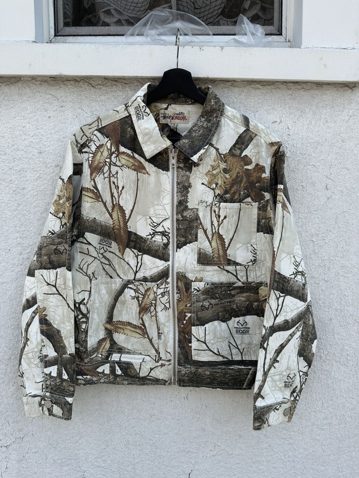 トップス Stussy Zip Work Jacket Realtree EdgeSnow Stussy Zip Work Jacket Realtree Edge White M - POIZON