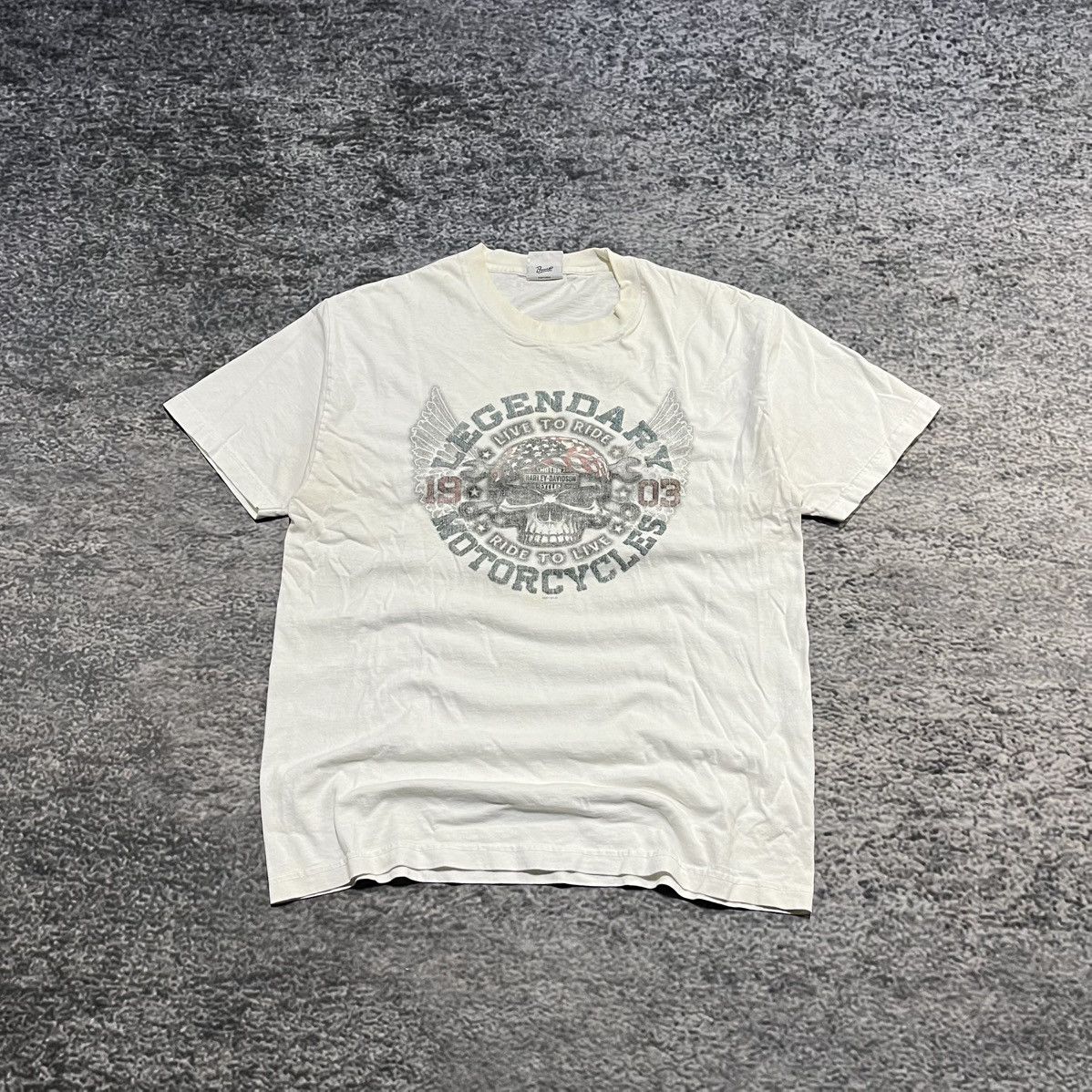 Harley Davidson HARLEY DAVIDSON VINTAGE 2015 SKULL GRUNGE BIKER T SHIRT Size US L / EU 52-54 / 3 - 1 Thumbnail