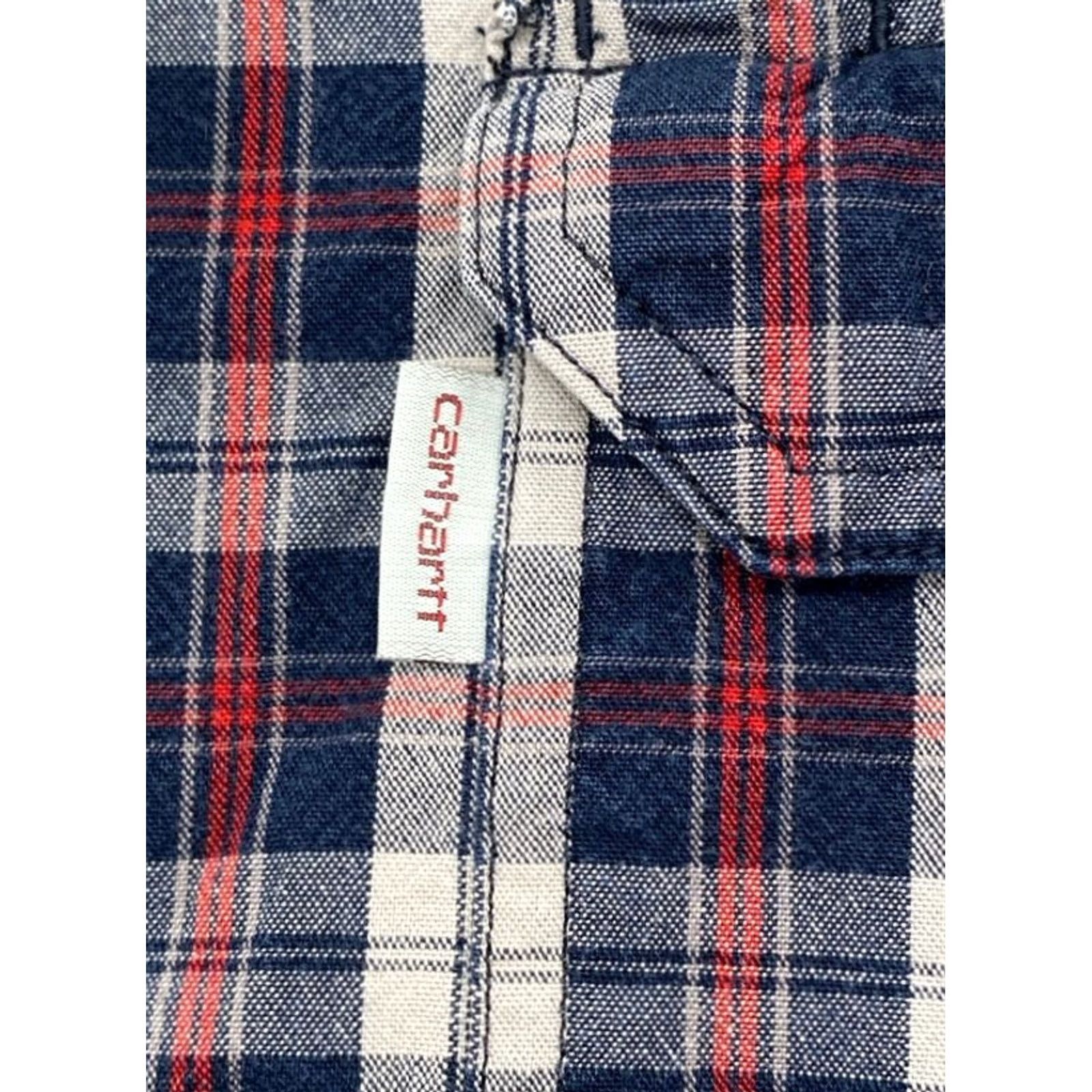 Carhartt Carhartt Mens 2XL Long Sleeve Button-Up Fort Plaid Shirt Relaxed Fit Knit Cotton Multicolor 102214 Size US XXL / EU 58 / 5 - 6 Thumbnail