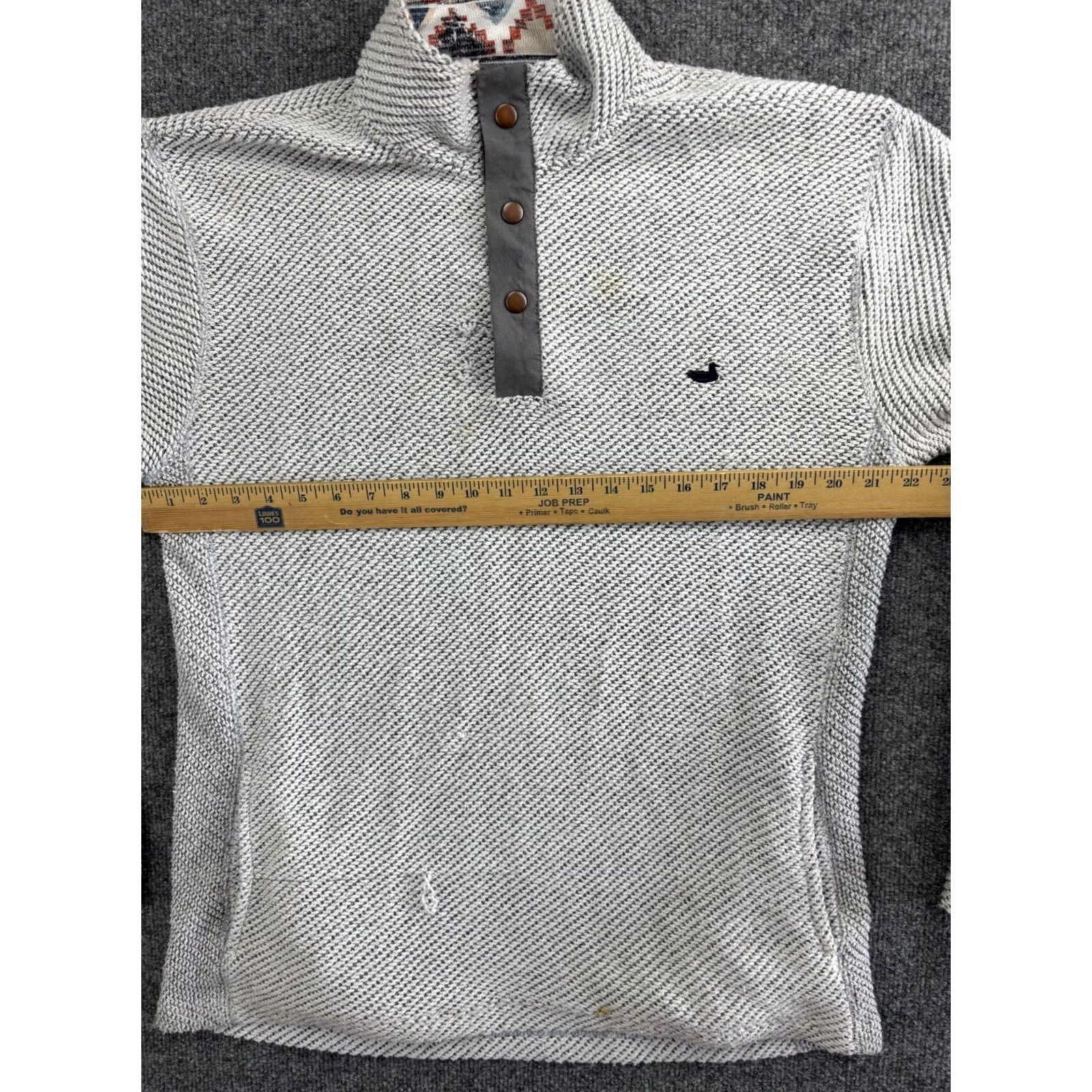 Roper VINTAGE Southern Marsh Pawleys Rope Sweater Men's S Gray Pullover Mock Neck Button Size US S / EU 44-46 / 1 - 3 Thumbnail