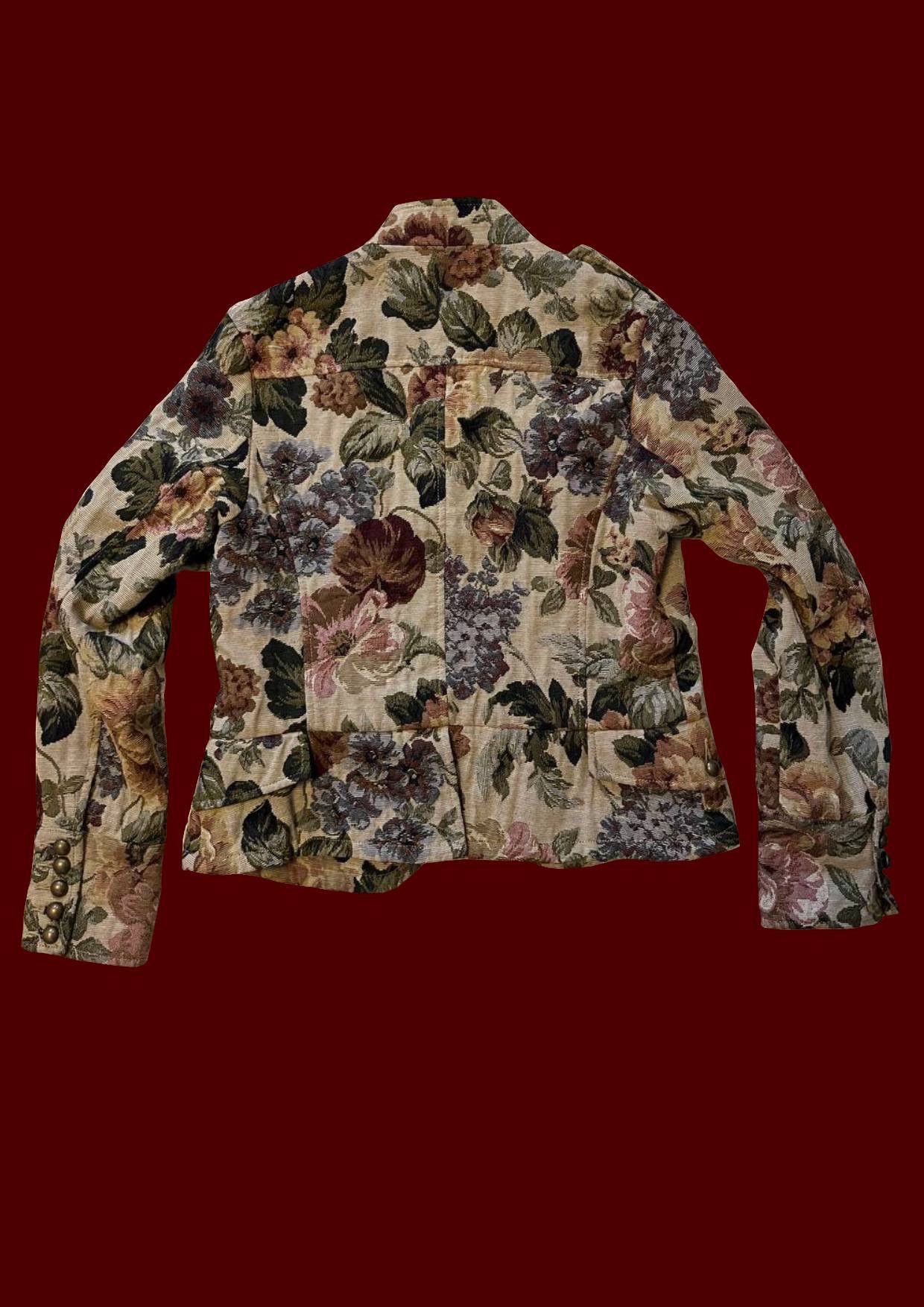 Hedi Slimane Vintage Floral Napoleon Jacket Size US XS / EU 42 / 0 - 2 Thumbnail