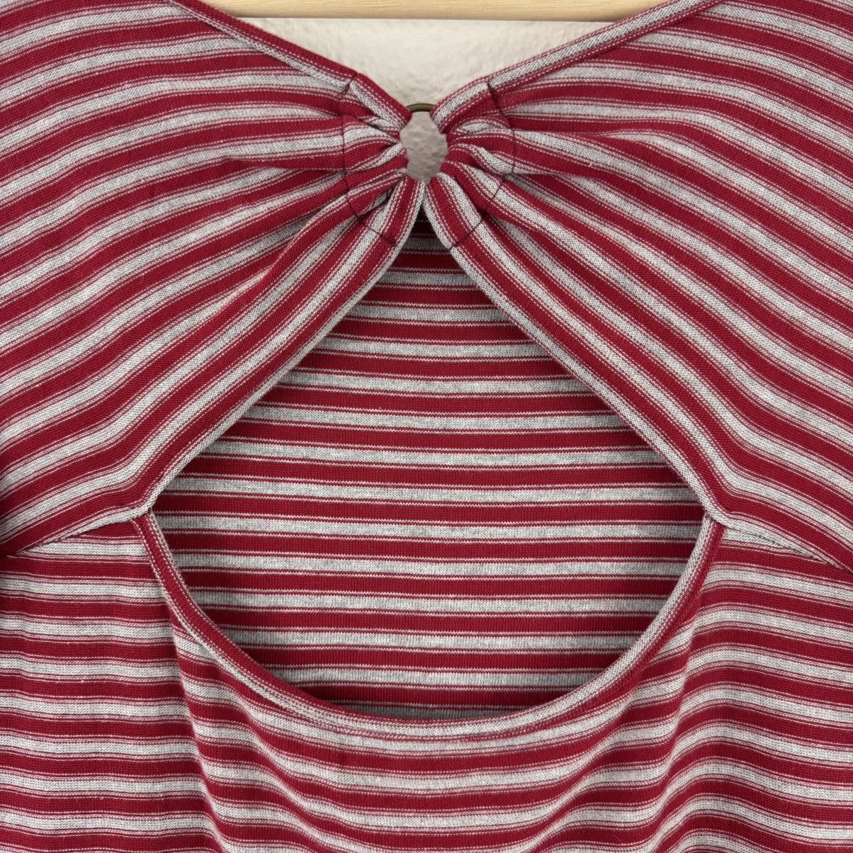 Free People FREE PEOPLE Red Grey Frenchie Striped Quarter Sleeve Dress Size XS / US 0-2 / IT 36-38 - 9 Thumbnail