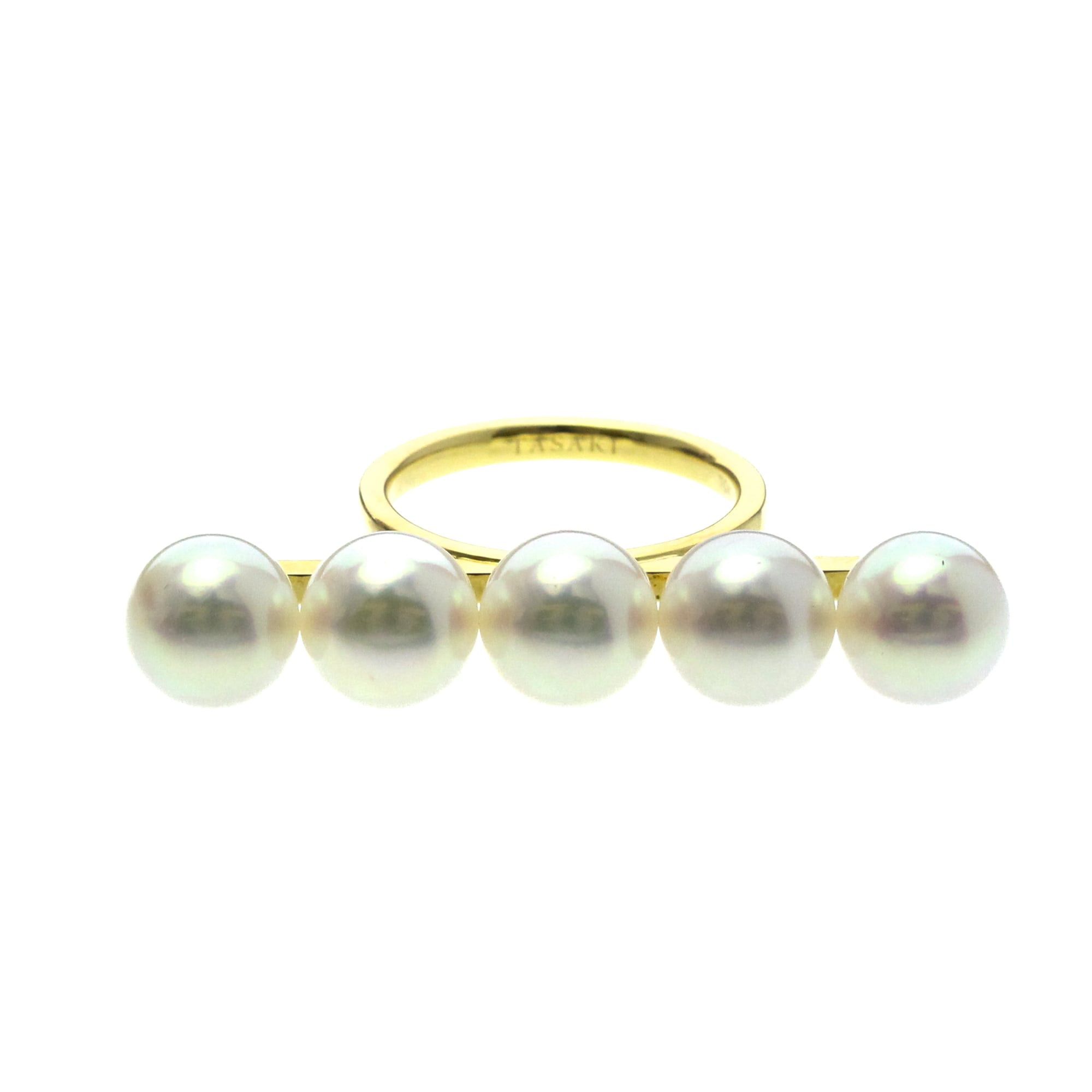 Other Tasaki Balance Signature Ring R4398 Yellow Gold (18K) Fashion Pearl Band Ring Gold Size ONE SIZE - 1 Thumbnail