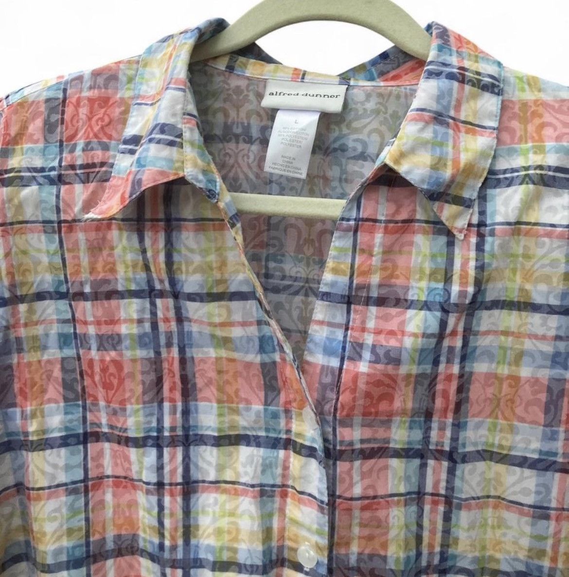 Alfred Dunhill Alfred Dunner Rainbow Plaid Shirt Size L / US 10 / IT 46 - 4 Thumbnail
