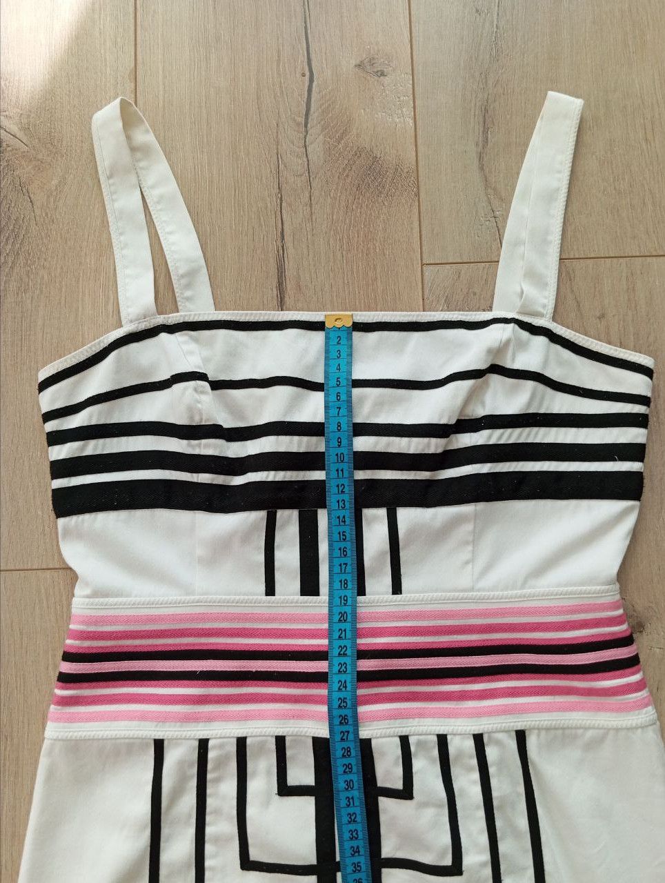 Karen Millen Karen Millen Geometric Stripe Bodycon Dress White Pink 10 Size M / US 6-8 / IT 42-44 - 12 Thumbnail