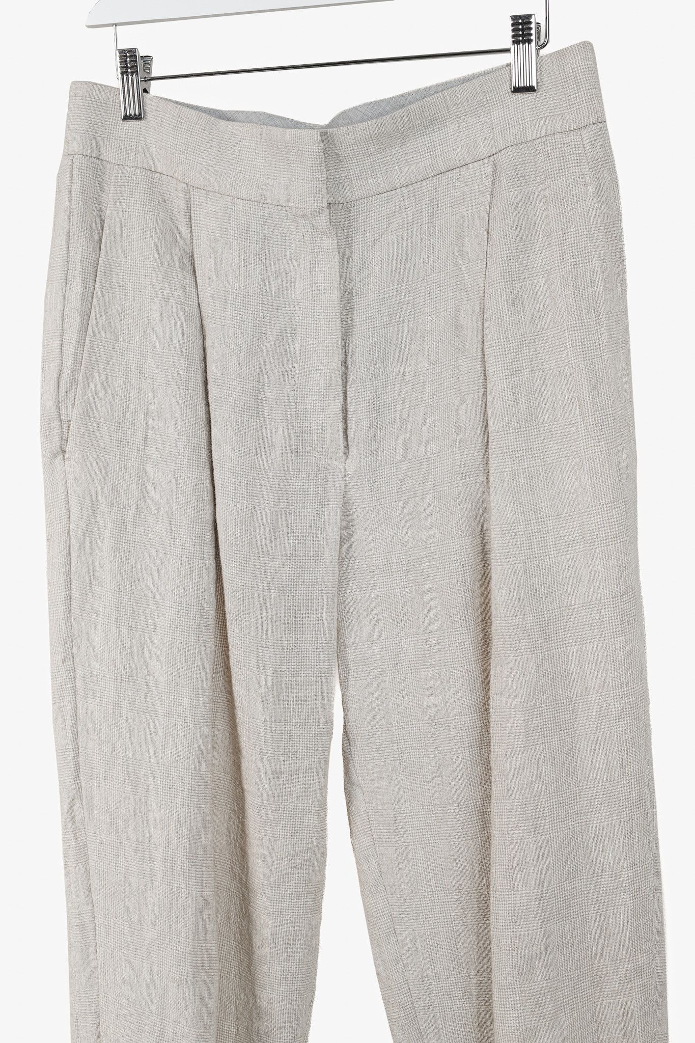 Brunello Cucinelli Brunello Cucinelli SS/23 Glen-Plaid Linen Cuffed Trousers Size 28" / US 6 / IT 42 - 3 Thumbnail