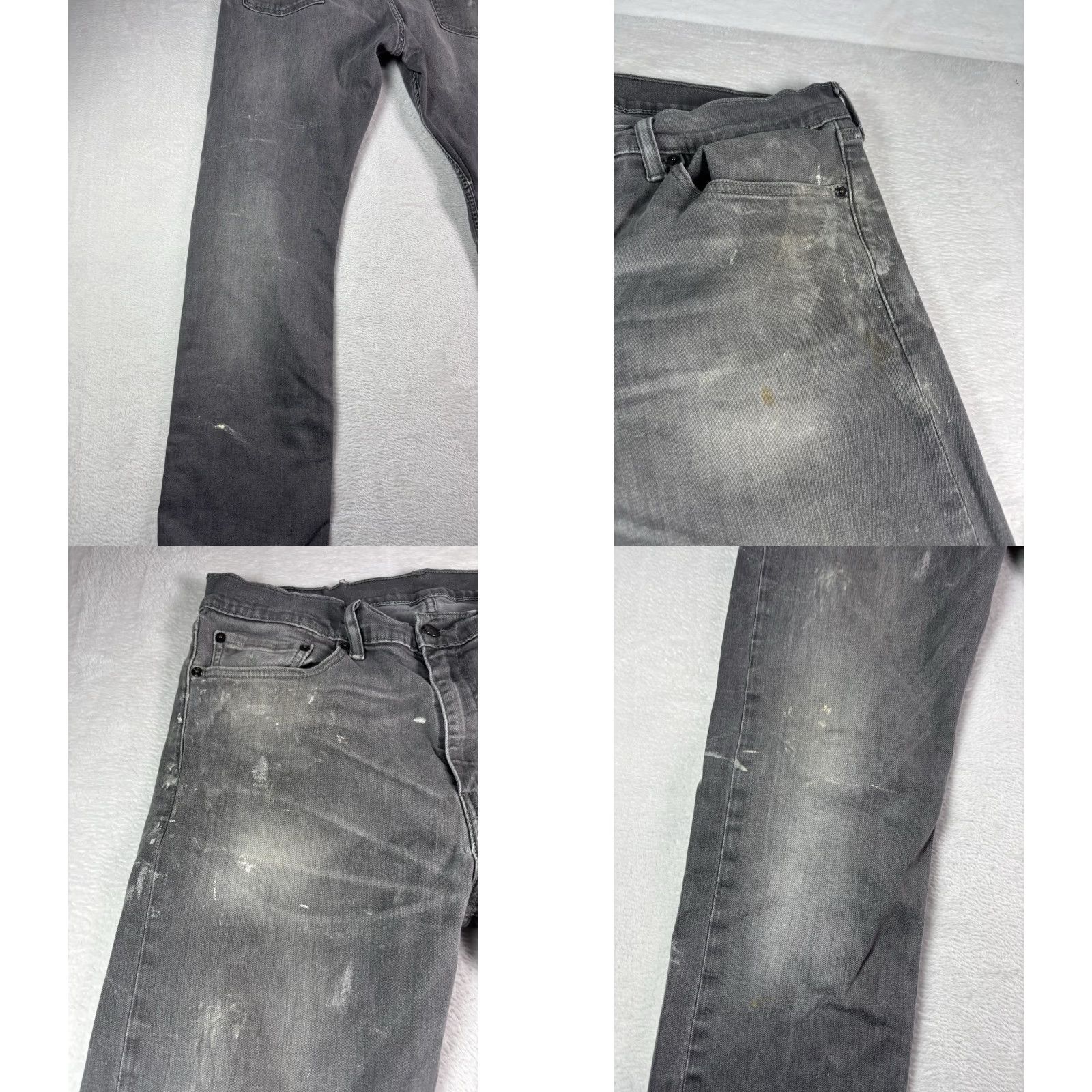 Levi's VTG Levis 513 Men's Jeans Straight Regular Fit 34x34 Gray/Black Distressed Button Zip Denim Cotton 5-Pocket Covenant Size US 34 / EU 50 - 9 Thumbnail