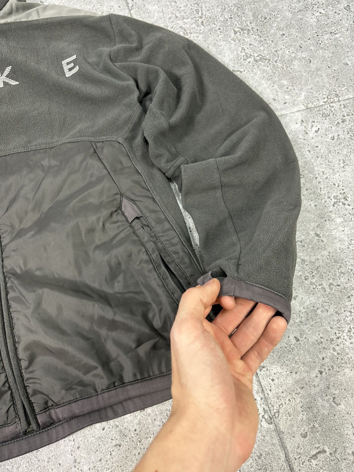 Nike × Vintage 90s Fleece ZIP Up Jacket Nike Swoosh Logo Vintage Hype Y2K Size US S / EU 44-46 / 1 - 5 Thumbnail