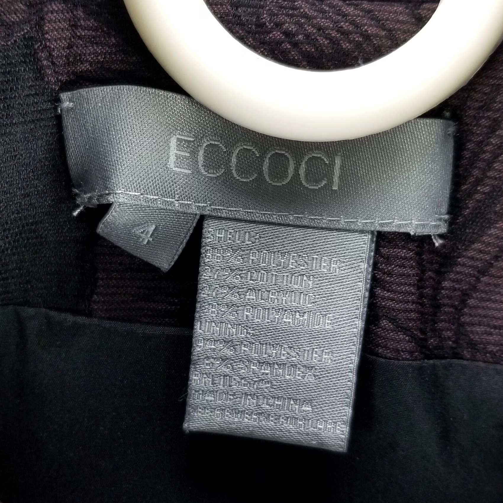 Vintage Eccoci Trench Coat Woman Size 4 Floral Design Long Belted Purple Jacket Size S / US 4 / IT 40 - 3 Thumbnail