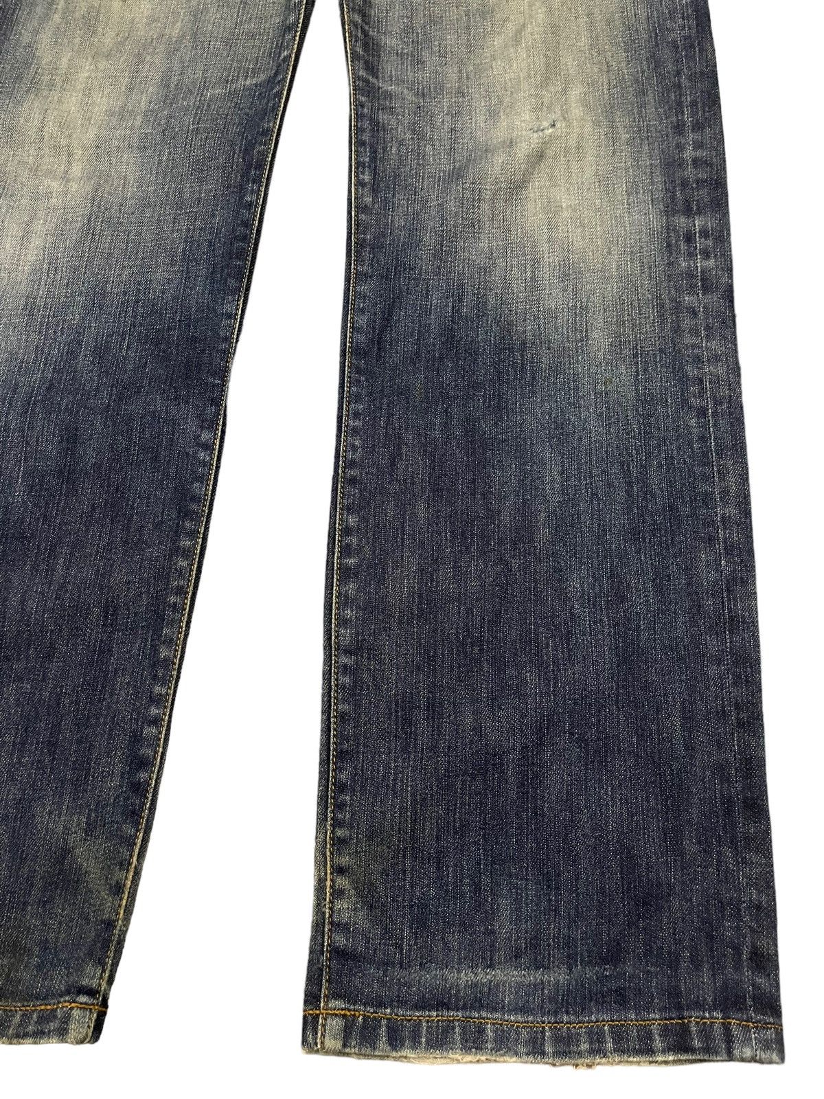 Sugar Cane Vintage Japanese Brand Blue Wash Distress Baggy Jeans Size US 32 / EU 48 - 6 Thumbnail