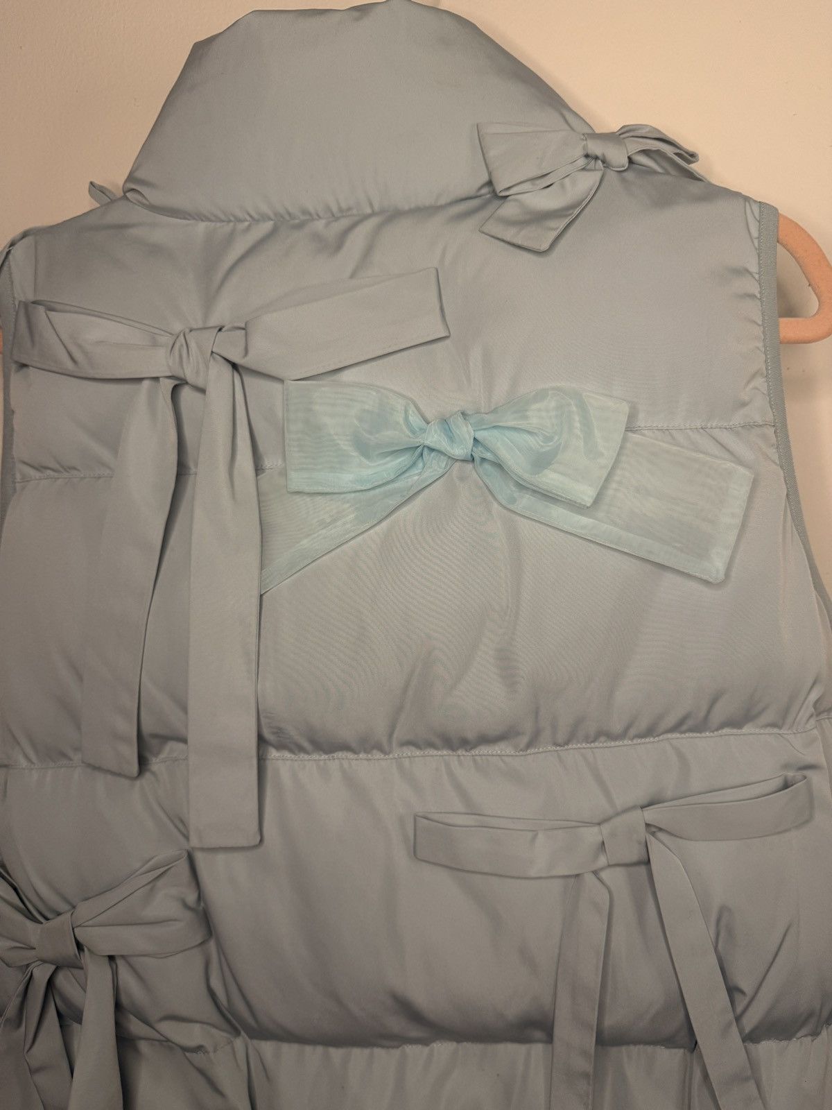 Sandy Liang Blue Bow Puffer Vest by Sandy Liang Size S / US 4 / IT 40 - 8 Thumbnail