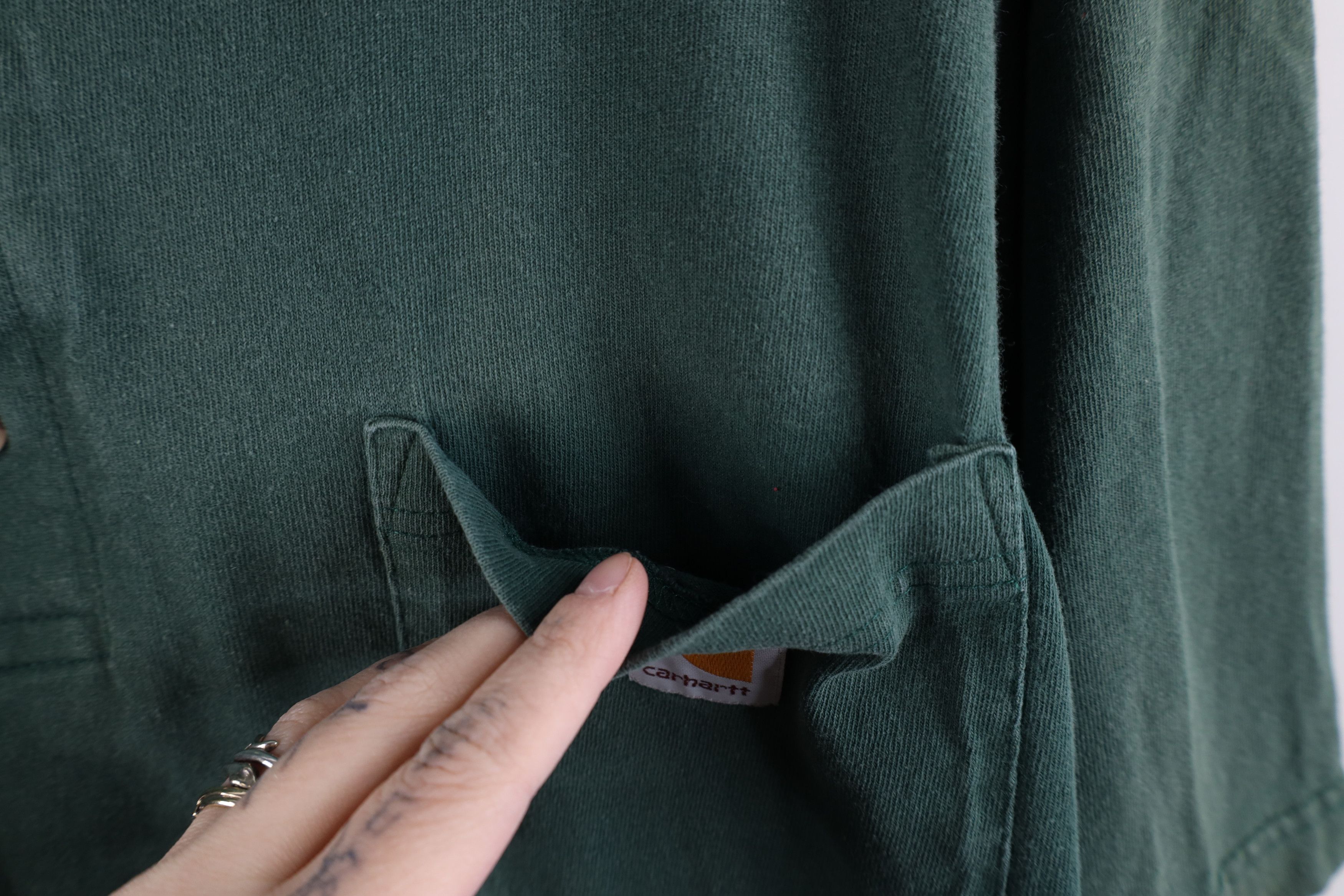 Carhartt × Vintage Vintage Y2K Carhartt Sun Faded Henley T-Shirt Green Cotton Size US L / EU 52-54 / 3 - 5 Thumbnail