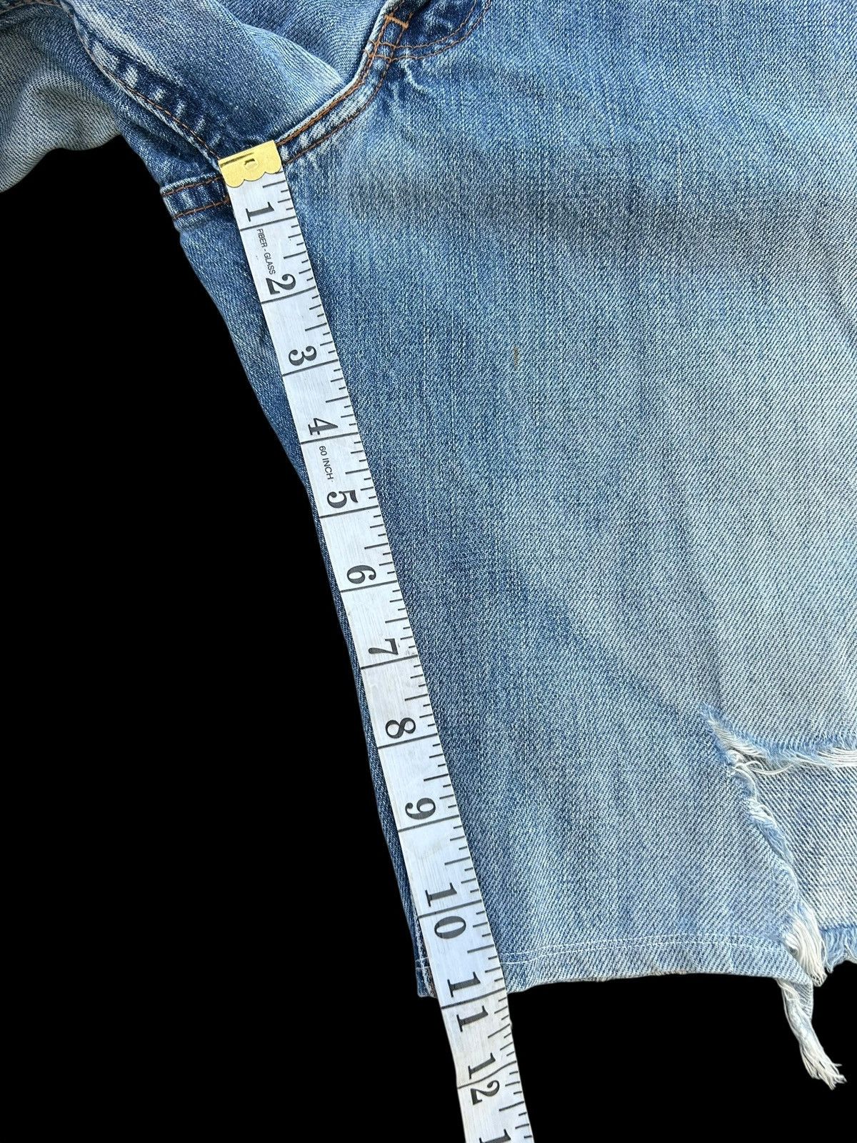 Japanese Brand × Kapital × Vintage THRASHED Levis Selvedge Vintage Distressed Short Denim Size US 32 / EU 48 - 20 Thumbnail