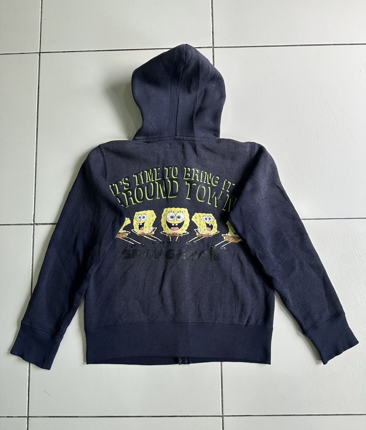 Vintage Spangebord around town Zip up Faded hoodie