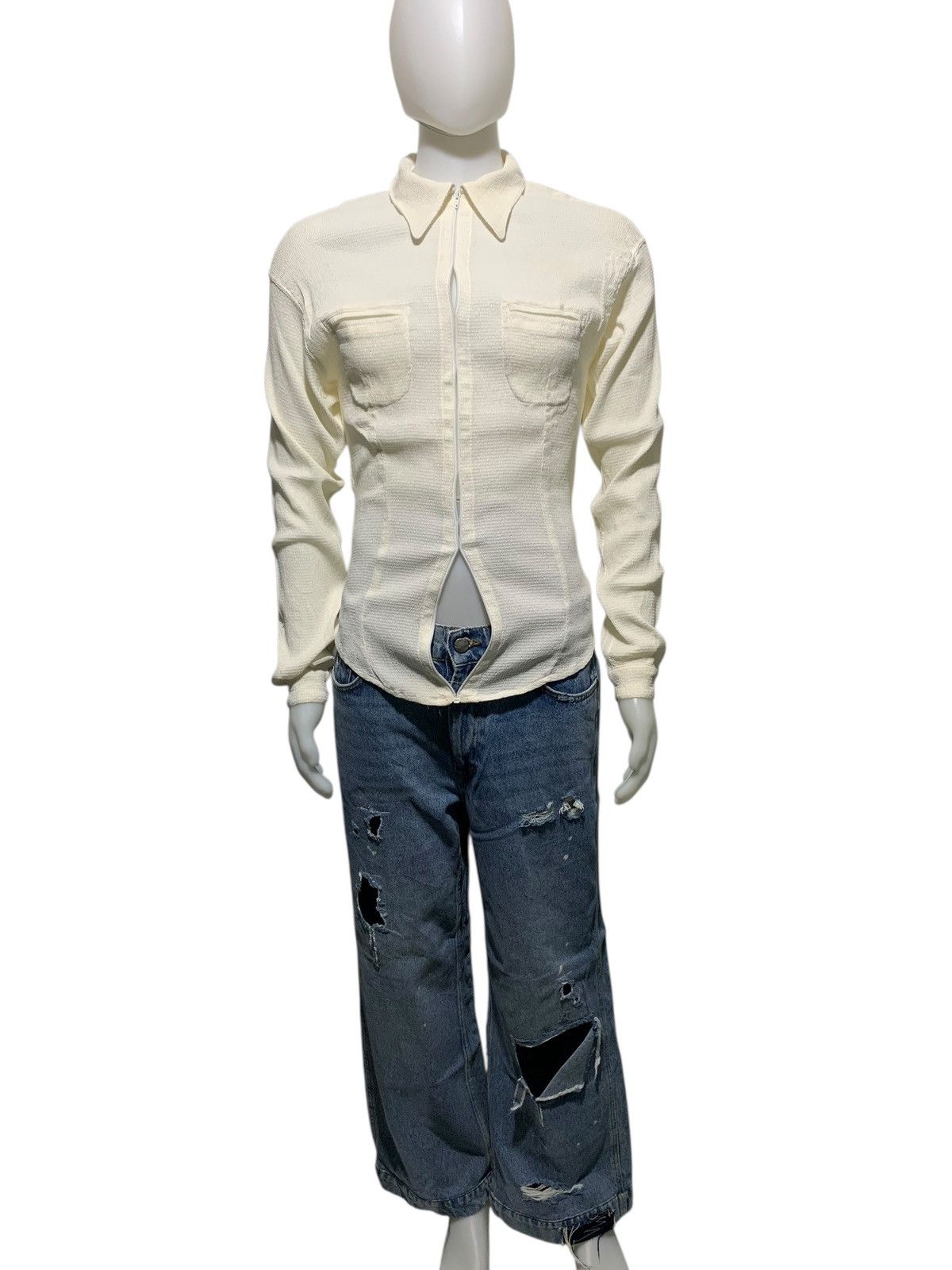 Calugi e Gianelli Vintage Calugi e giannelli pleated wrinkle zip shirt Size US M / EU 48-50 / 2 - 9 Thumbnail