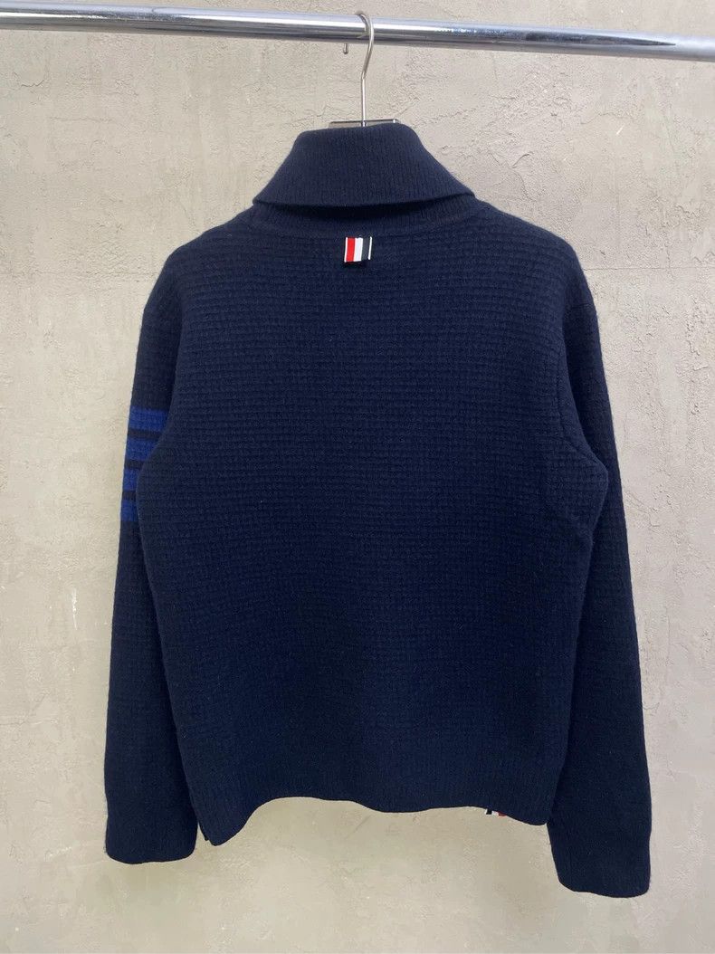 Thom Browne Thom browne Dark blue four-striped turtleneck wool sweater Size US XS / EU 42 / 0 - 2 Thumbnail