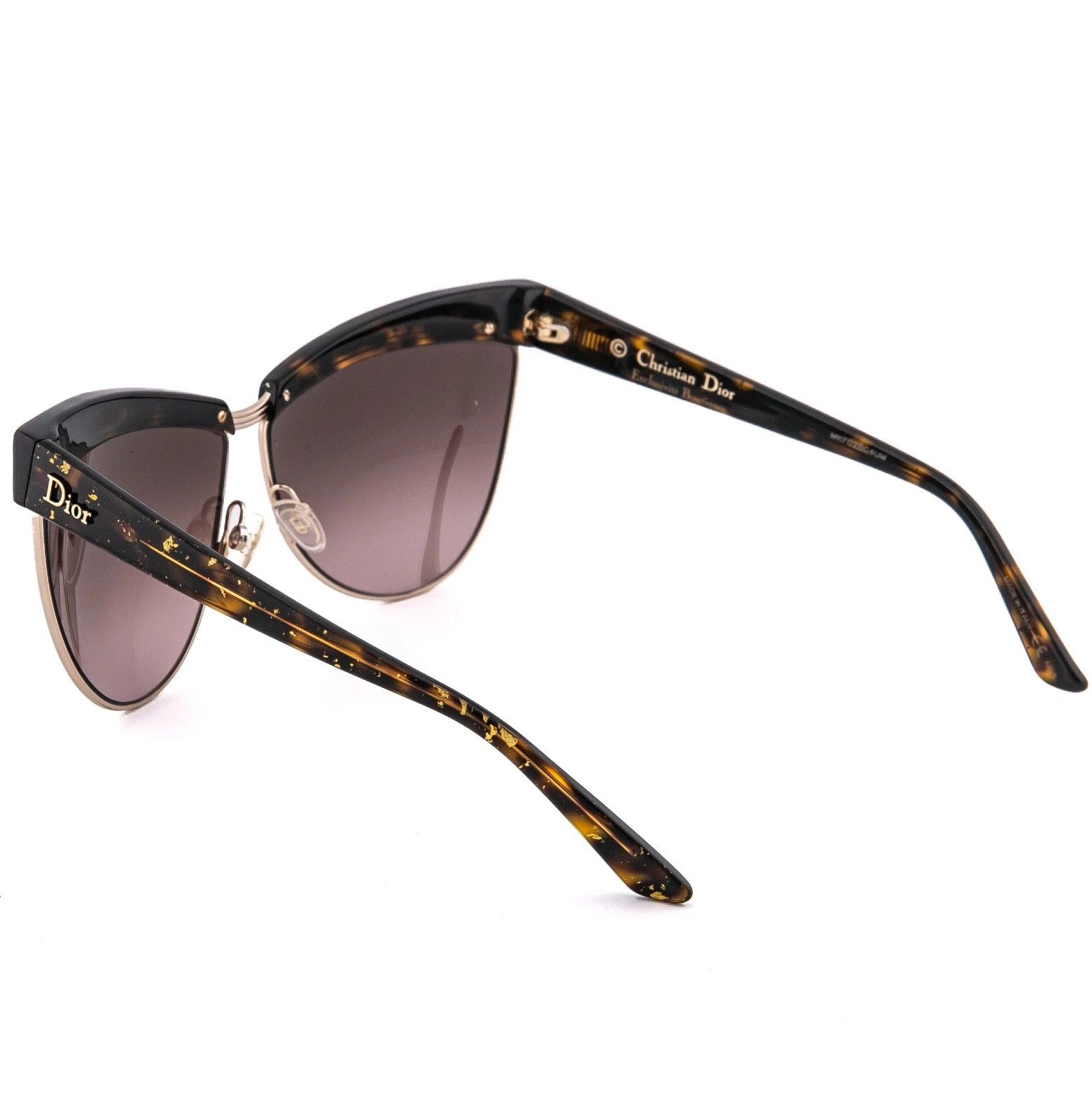 Christian Dior Monsieur CHRISTIAN DIOR METEORE Brown 24K Leaf Boutique Sunglasses Size ONE SIZE - 5 Thumbnail