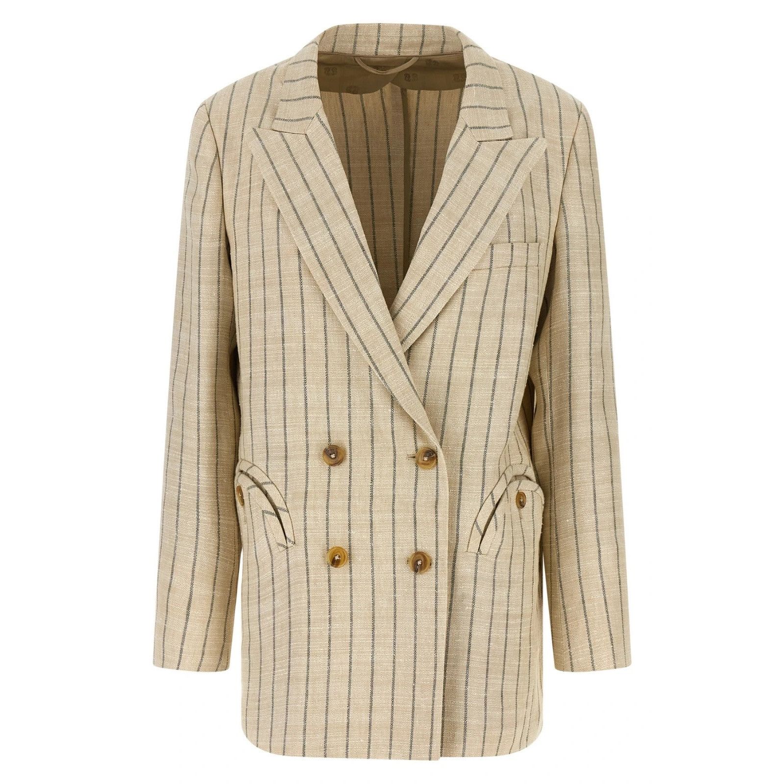 Other BLAZE MILANO Serene Everyday Beige Striped Jacket New & Auth Size S / US 4 / IT 40 - 1 Thumbnail