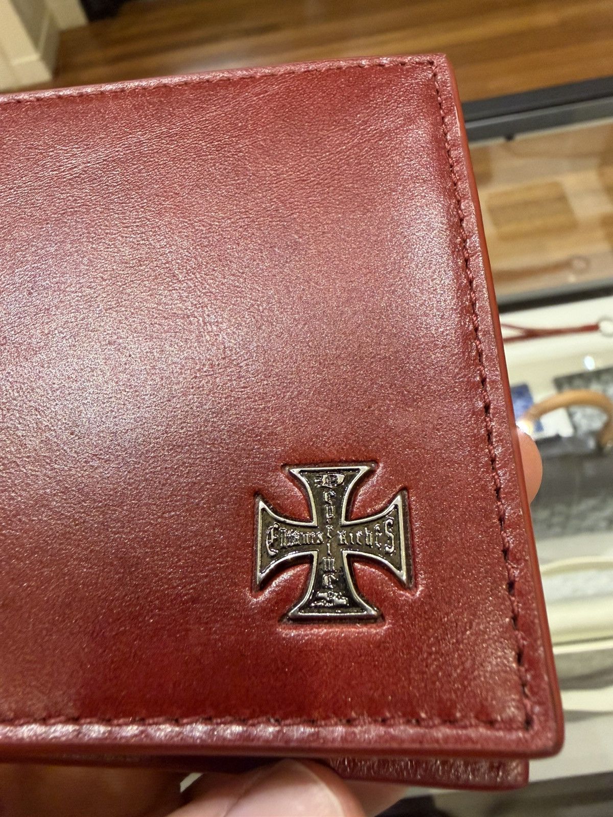 Enfants Riches Deprimes Enfants Riches Déprimés Leather Bifold Iron Cross Wallet Size ONE SIZE - 3 Thumbnail