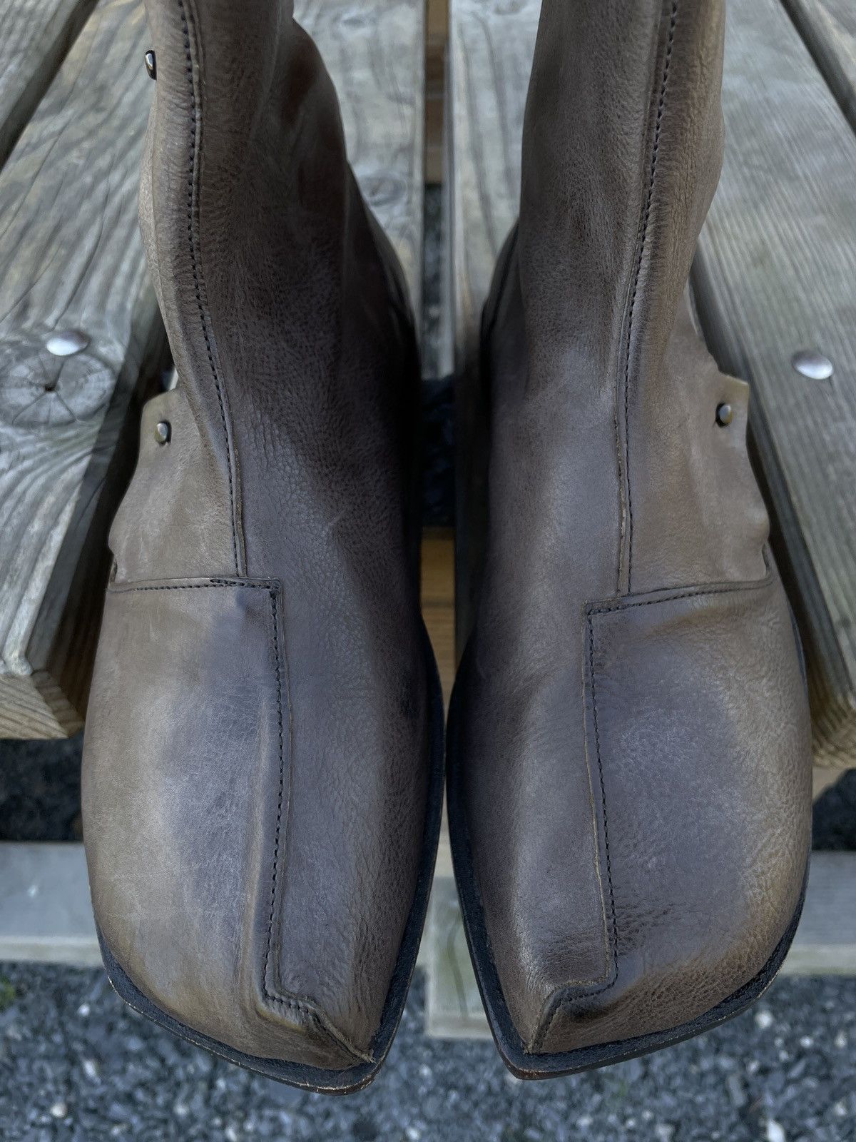 CYDWOQ RARE RUGGED Hand Made USA Leather Knee High Hessian Boots 40 Size US 9.5 / IT 39.5 - 20 Thumbnail