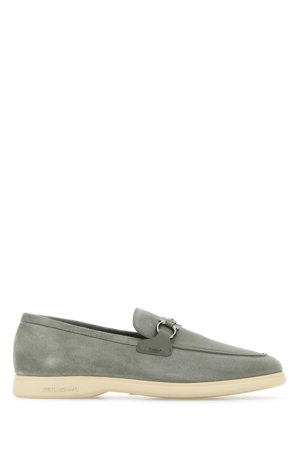 Salvatore Ferragamo Grey Suede Cosimo Loafers Size US 9 / EU 42 - 1 Thumbnail