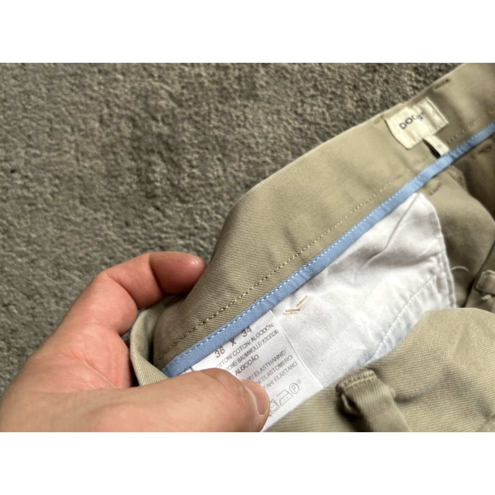 Dockers DOCKERS Pants Flat Front Chino Regular Mens Beige 36x34 36 34 Cotton Belt Loops Straight Front Vintage No N/A Size US 36 / EU 52 - 6 Thumbnail