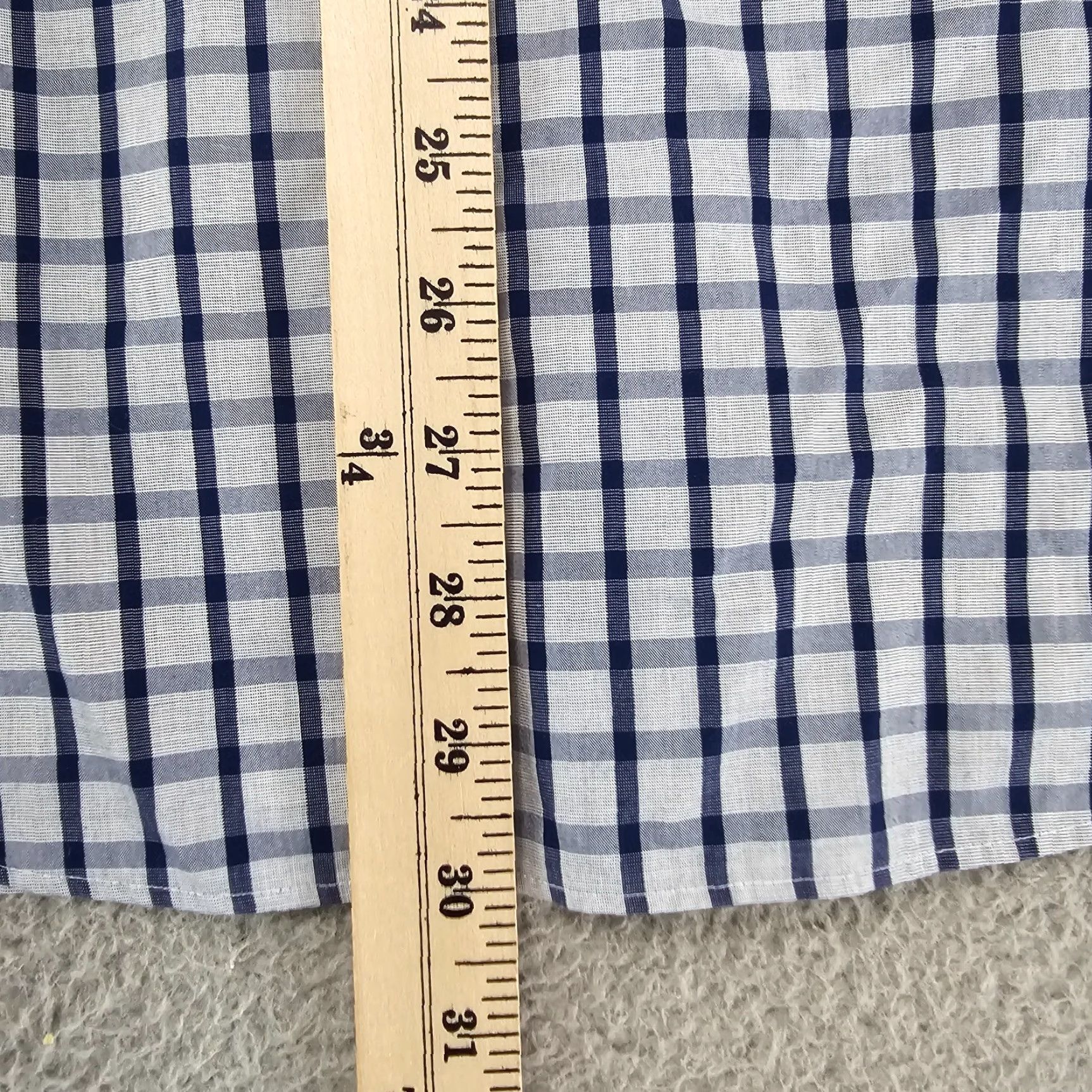 Nordstrom Nordstrom Shirt Mens M Navy Check Regular Fit Cotton Travel Button Up Shirt Size US M / EU 48-50 / 2 - 7 Thumbnail