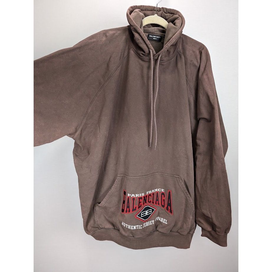 Balenciaga o1rshd1 Oversize Hoodie in Brown Size US M / EU 48-50 / 2 - 9 Thumbnail