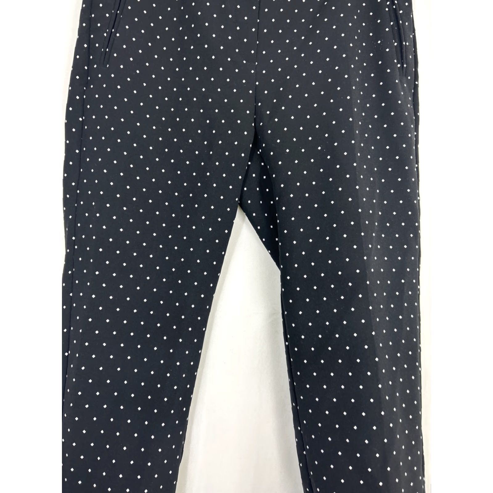 Adrianna Papell Adrianna Papell Slim Straight Pants Women Black Polka Dot Dress Pants Size 6 Size 28" / US 6 / IT 42 - 3 Thumbnail