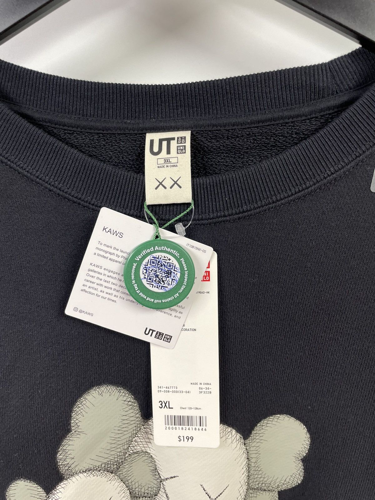 Kaws × Uniqlo 3XL Kaws x Uniqlo Black Long-sleeve Sweatshirt Size US XXL / EU 58 / 5 - 3 Thumbnail