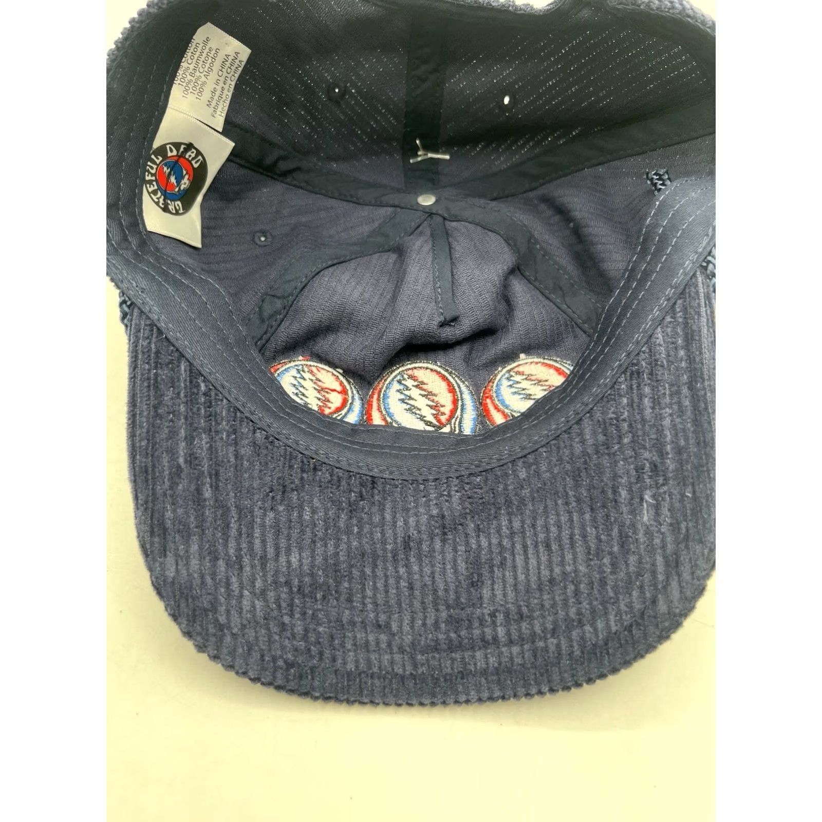 Roper Grateful Dead Stealie Repeat Corduroy Hat Blue Adult OSFA Adjustable Rope Size ONE SIZE - 5 Thumbnail