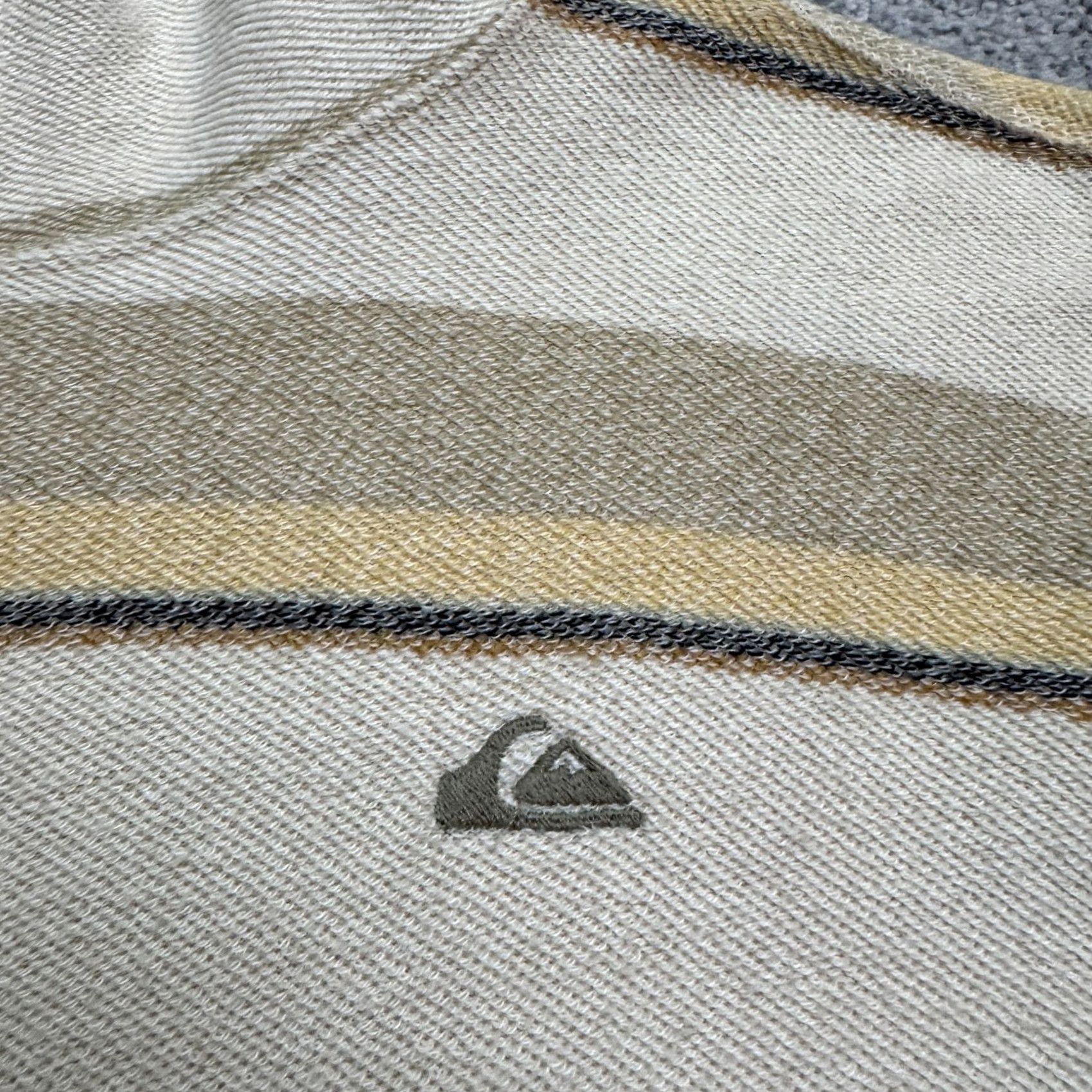 Quiksilver Quiksilver Pullover Hoodie Mens Small Beige Striped Textured Fleece Sweatshirt Long Sleeve Hooded Regular Fit Casual Winter Spring Fall Outdoor Logo Size US S / EU 44-46 / 1 - 4 Thumbnail